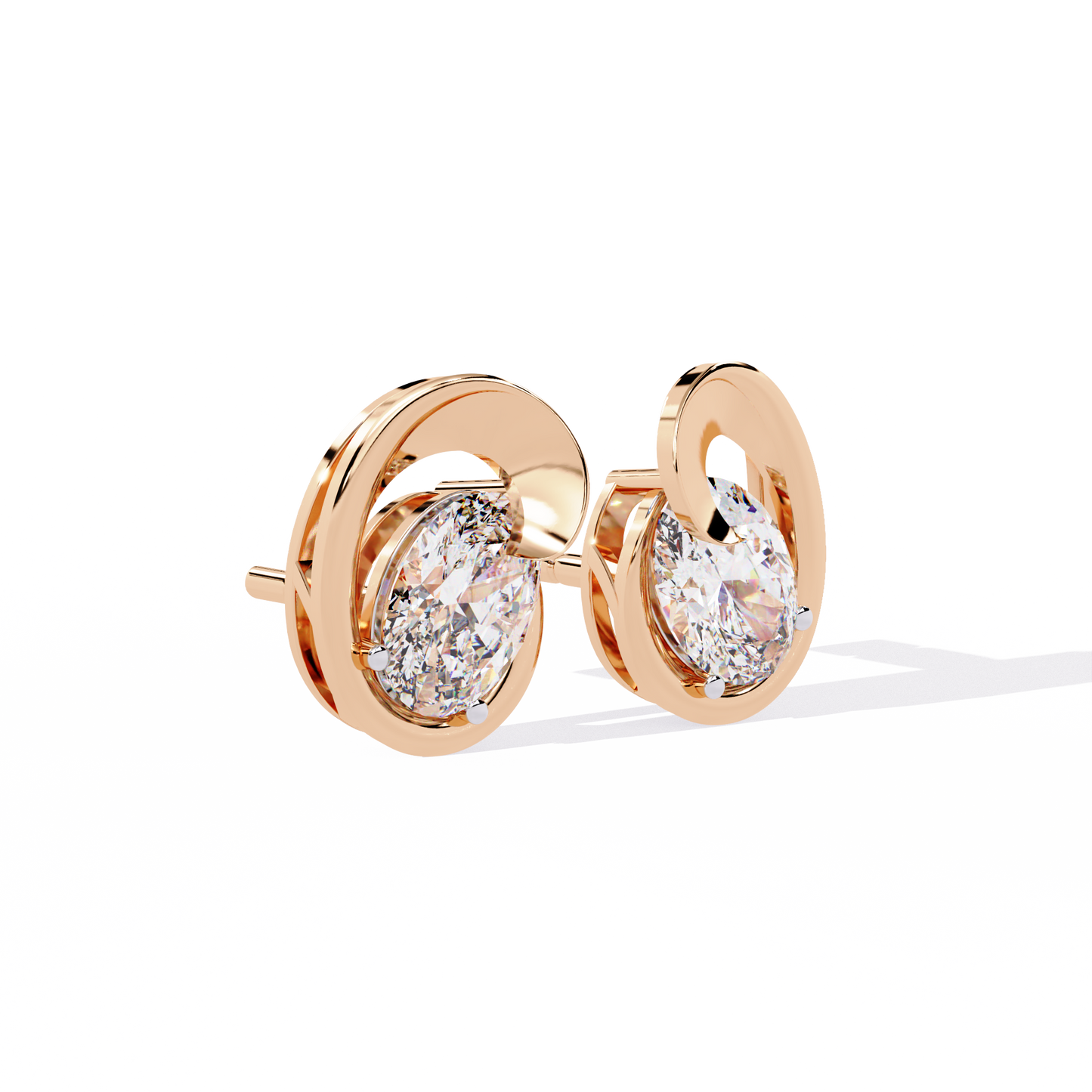 Oval Cut Diamond Earrings
