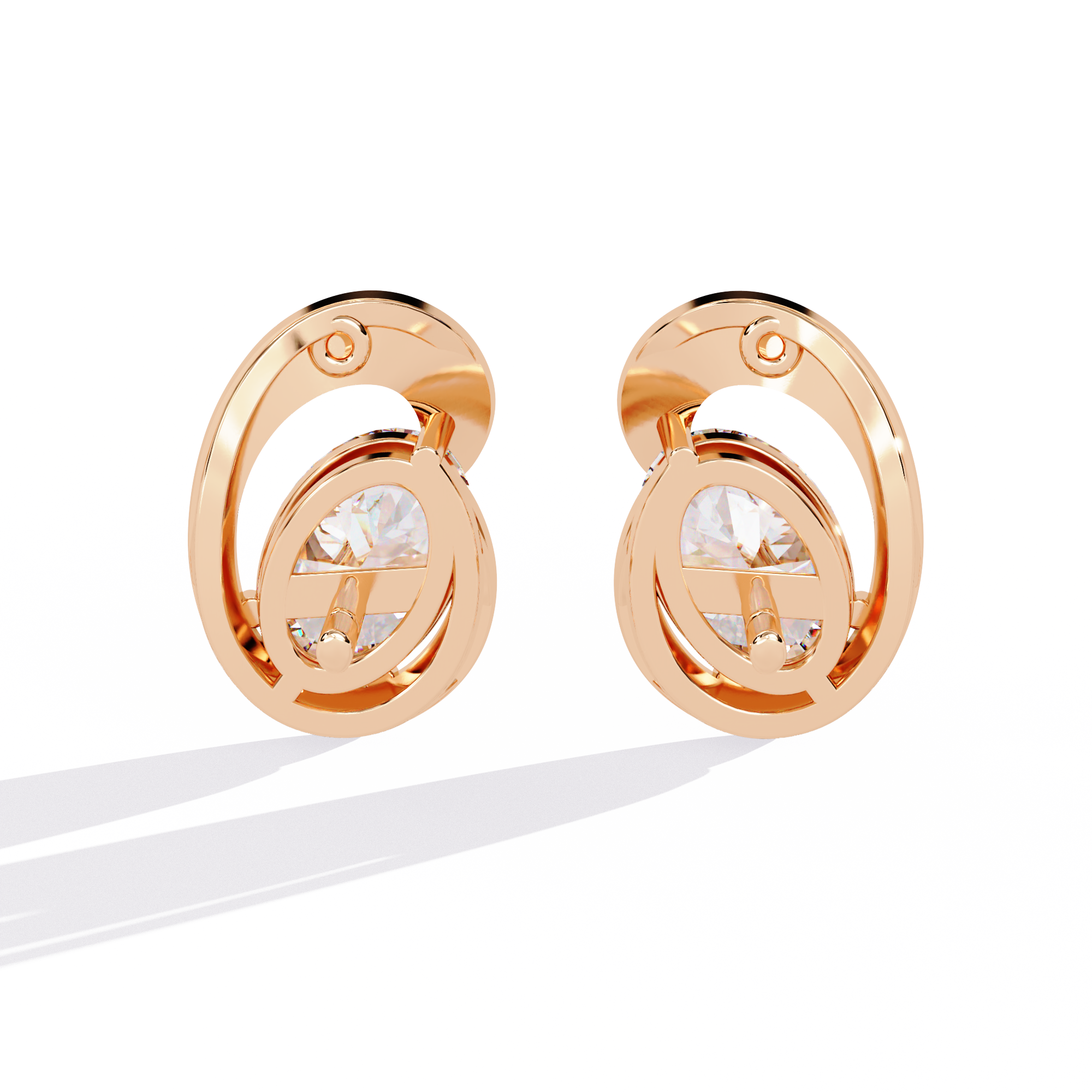 Oval Cut Diamond Earrings