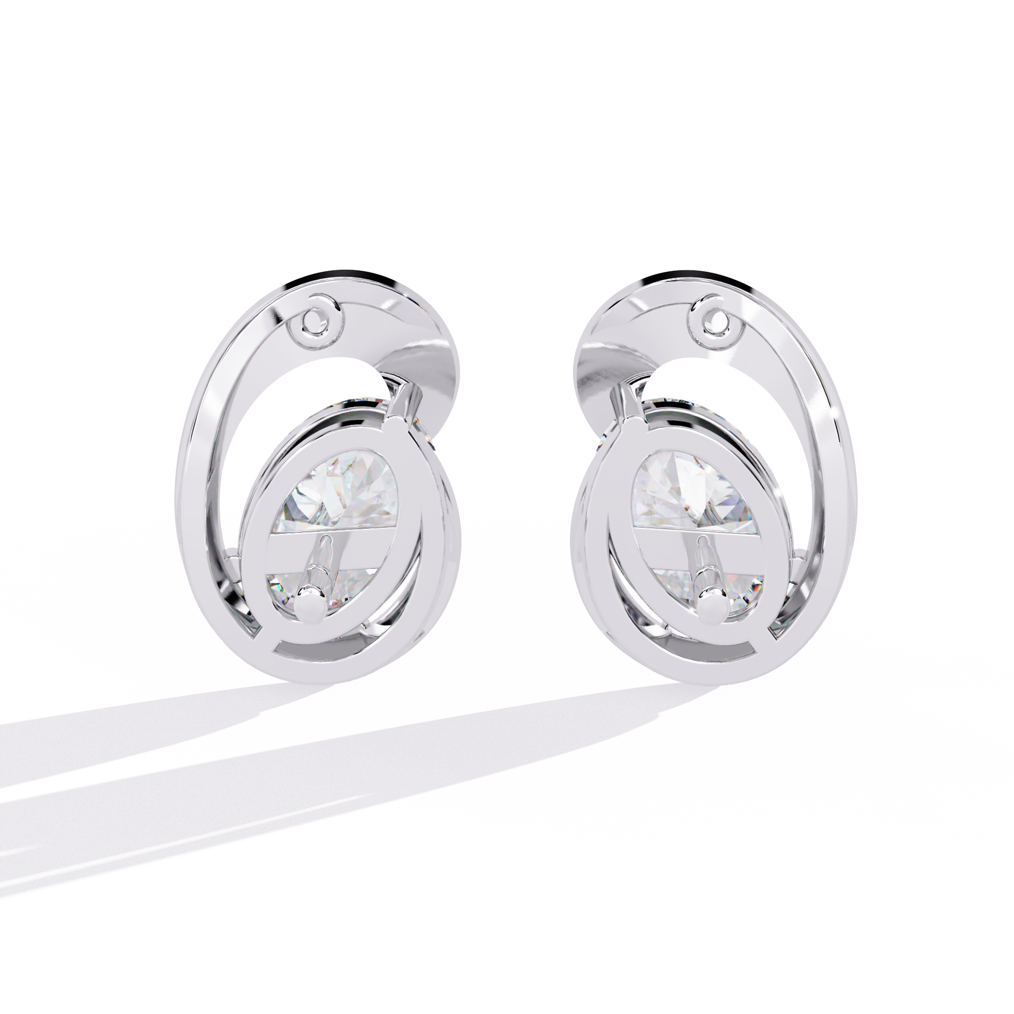 Oval Cut Diamond Earrings