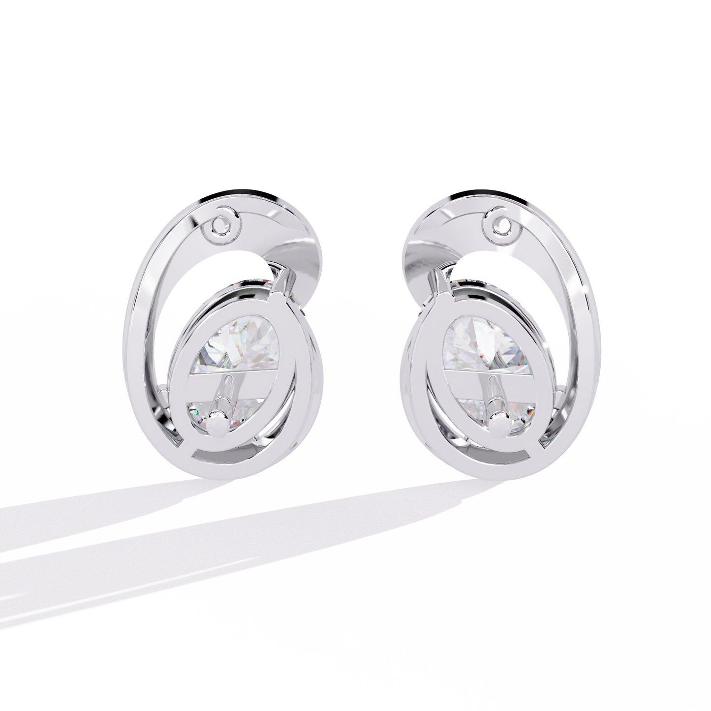 Oval Cut Diamond Earrings