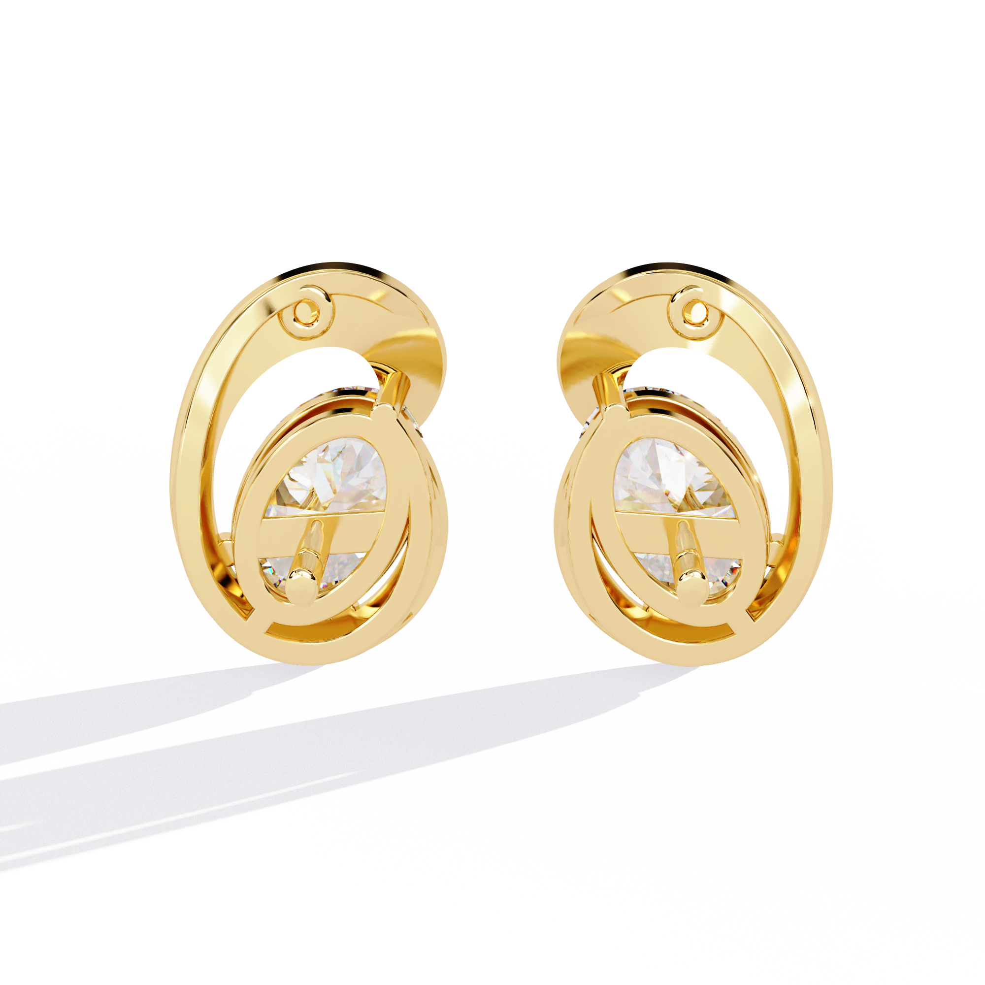 Oval Cut Diamond Earrings