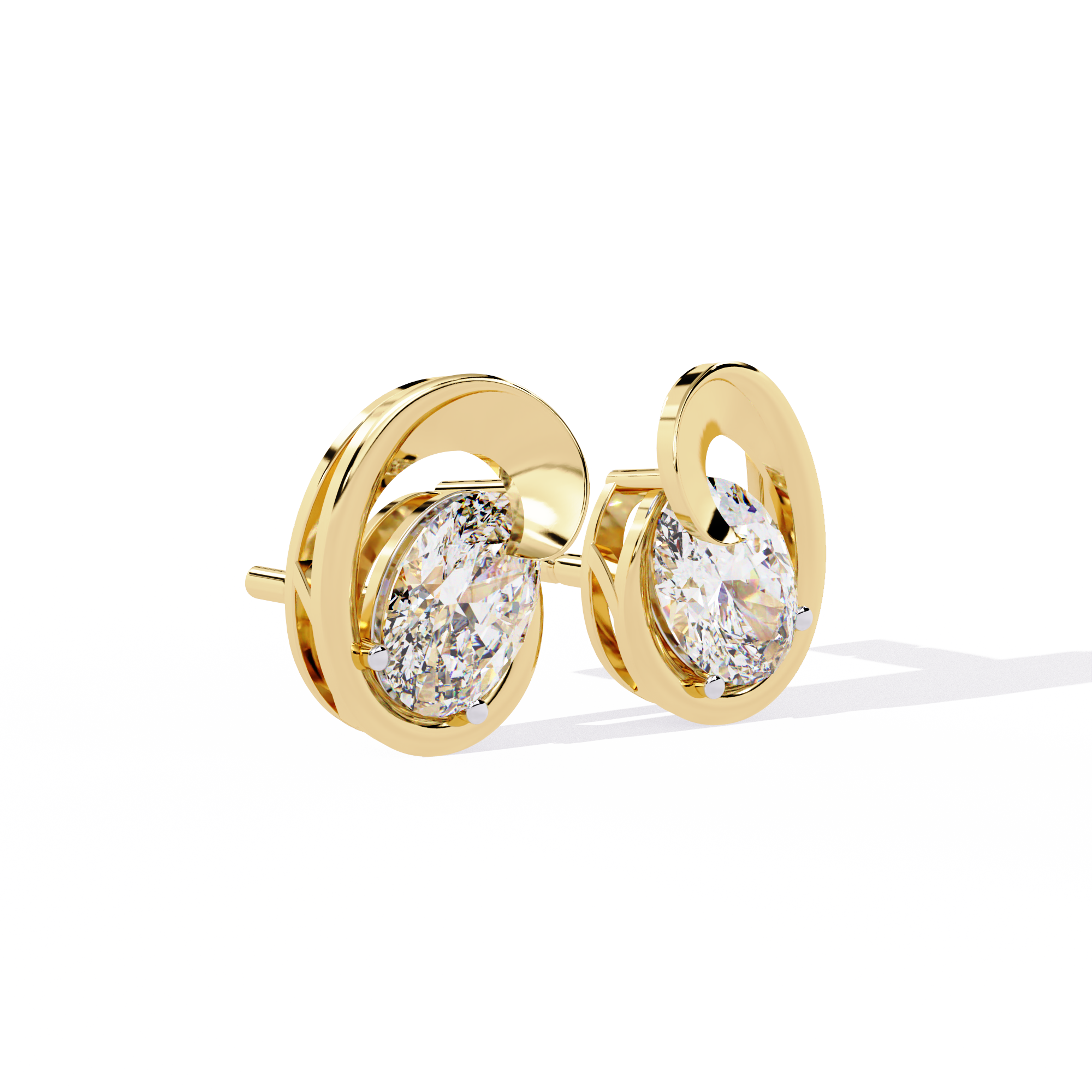 Oval Cut Diamond Earrings