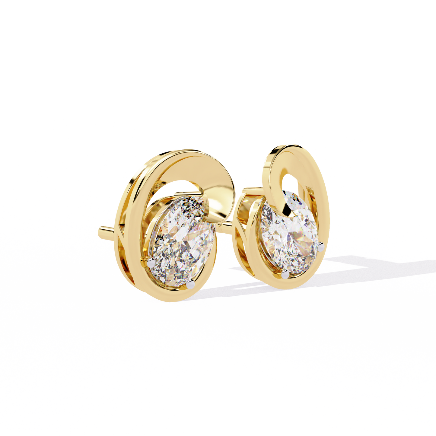 Oval Cut Diamond Earrings