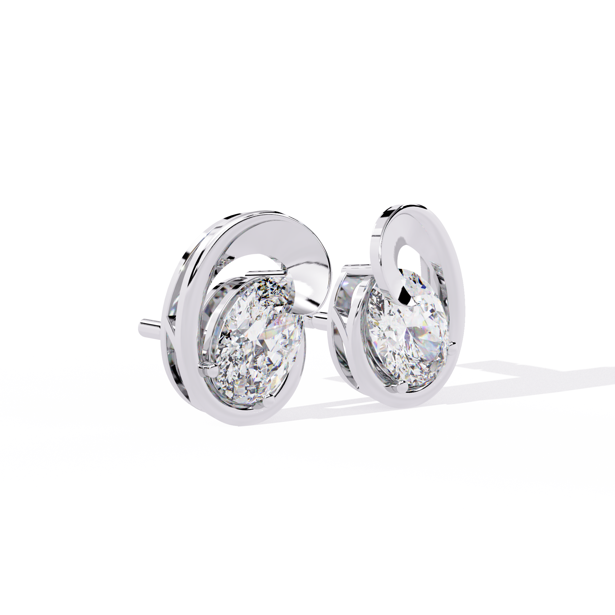 Oval Cut Diamond Earrings