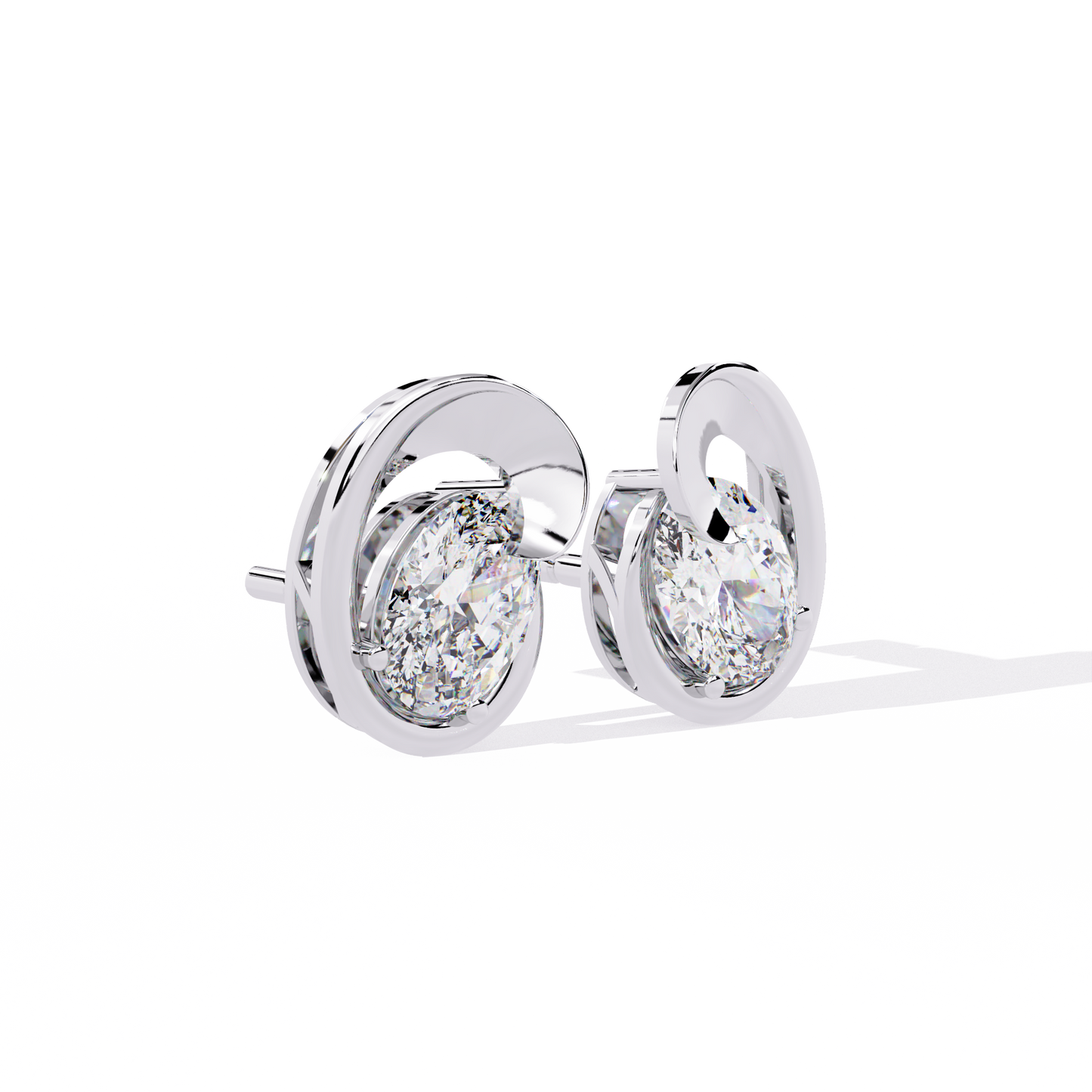 Oval Cut Diamond Earrings