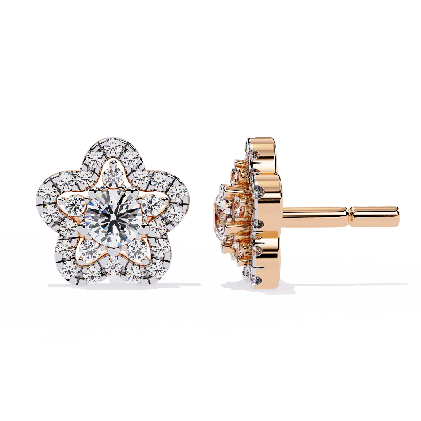 Lab Grown Diamond Studs Round Stone