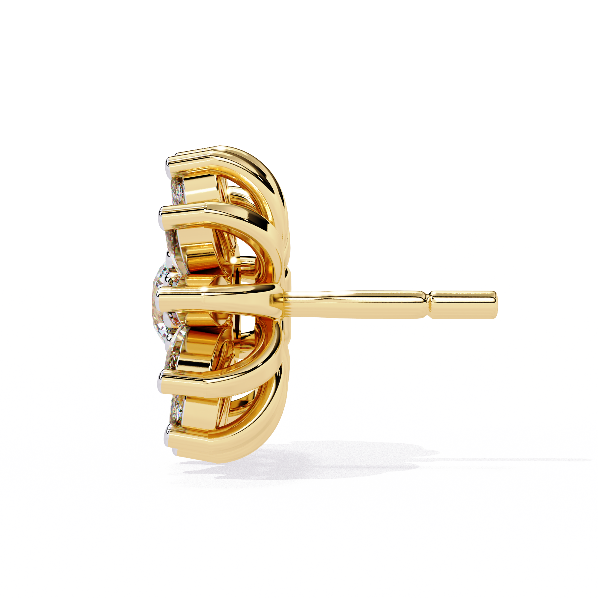 Party Wear Lab Grown Diamonds Gold Twilight Gleam Earrings