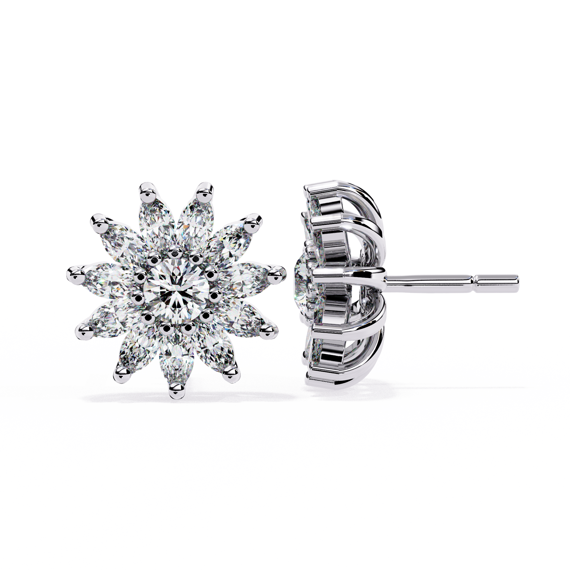 Party Wear Lab Grown Diamonds Gold Twilight Gleam Earrings