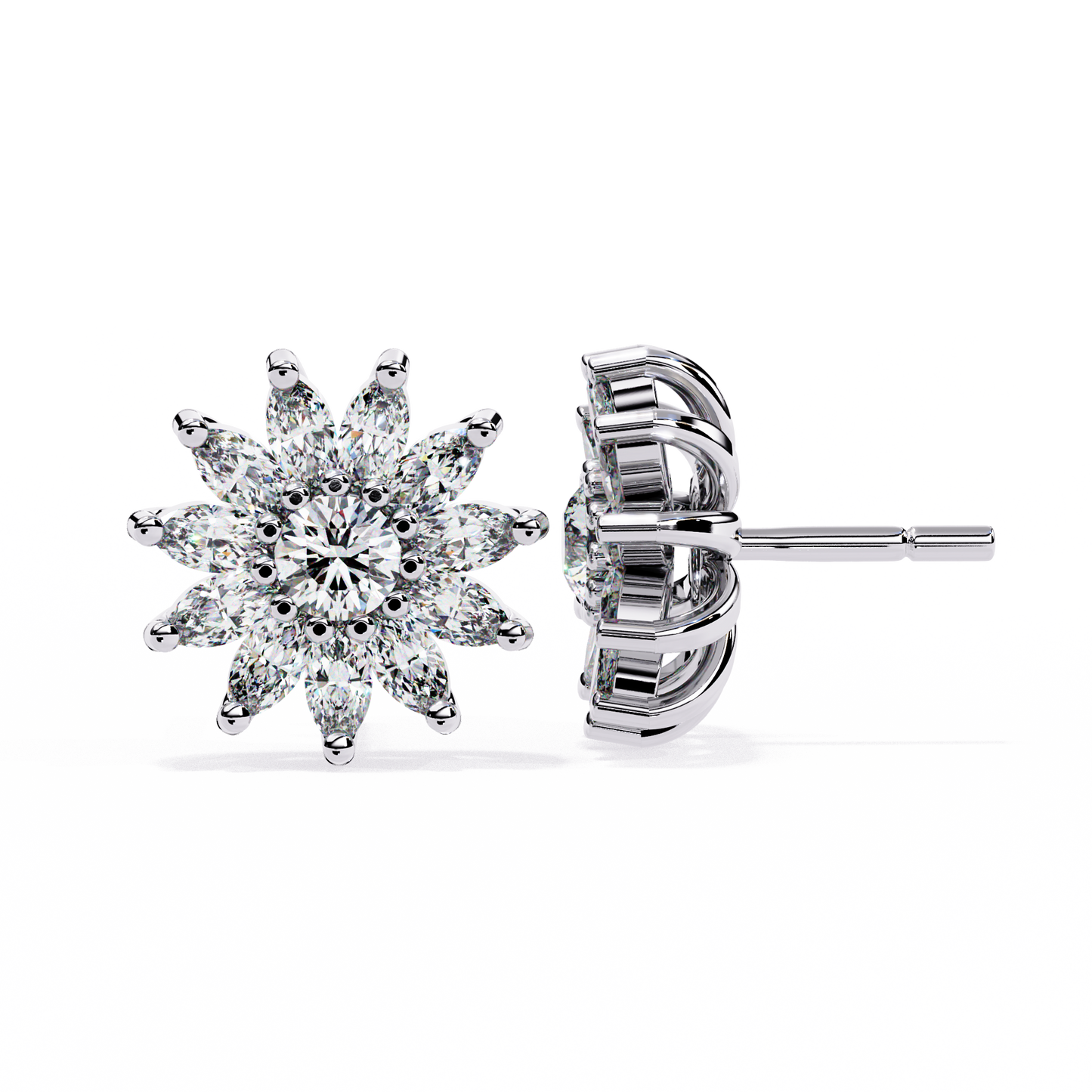 Party Wear Lab Grown Diamonds Gold Twilight Gleam Earrings