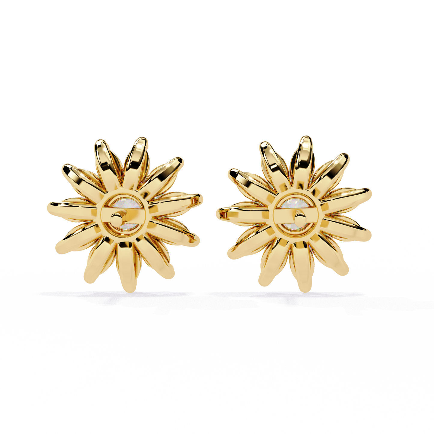 Party Wear Lab Grown Diamonds Gold Twilight Gleam Earrings