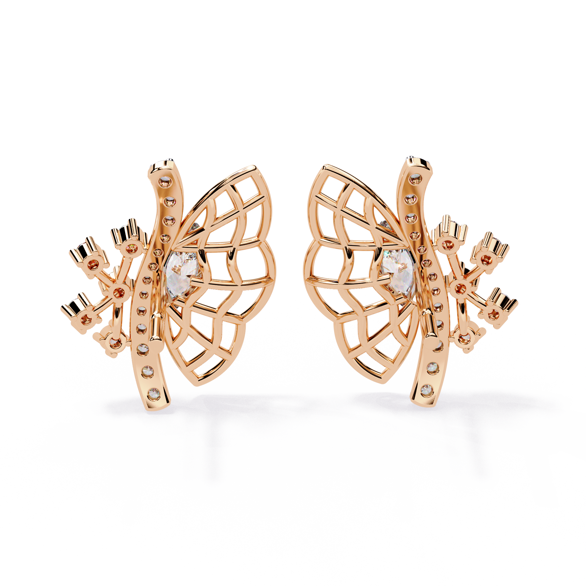 Flying Wings Diamond Stud Earrings