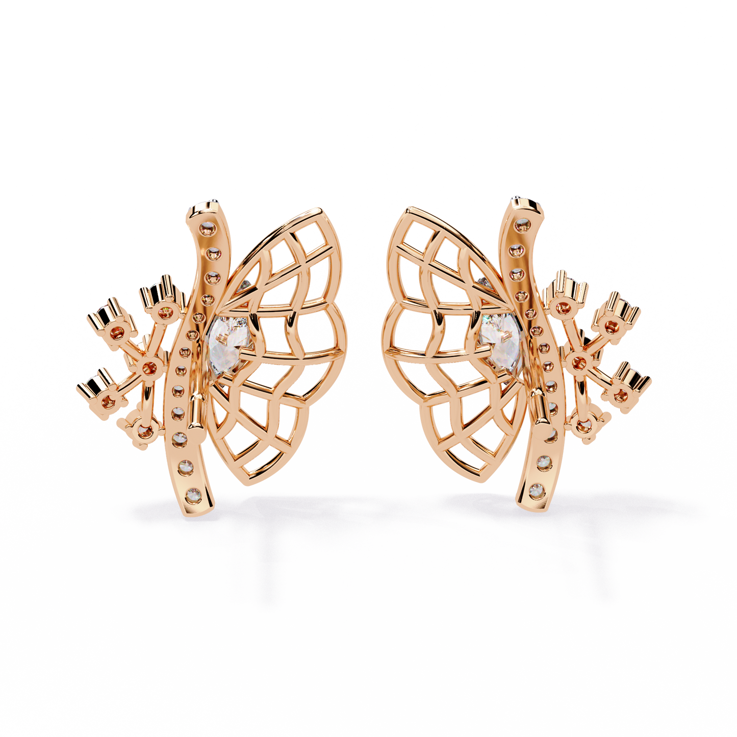 Flying Wings Diamond Stud Earrings