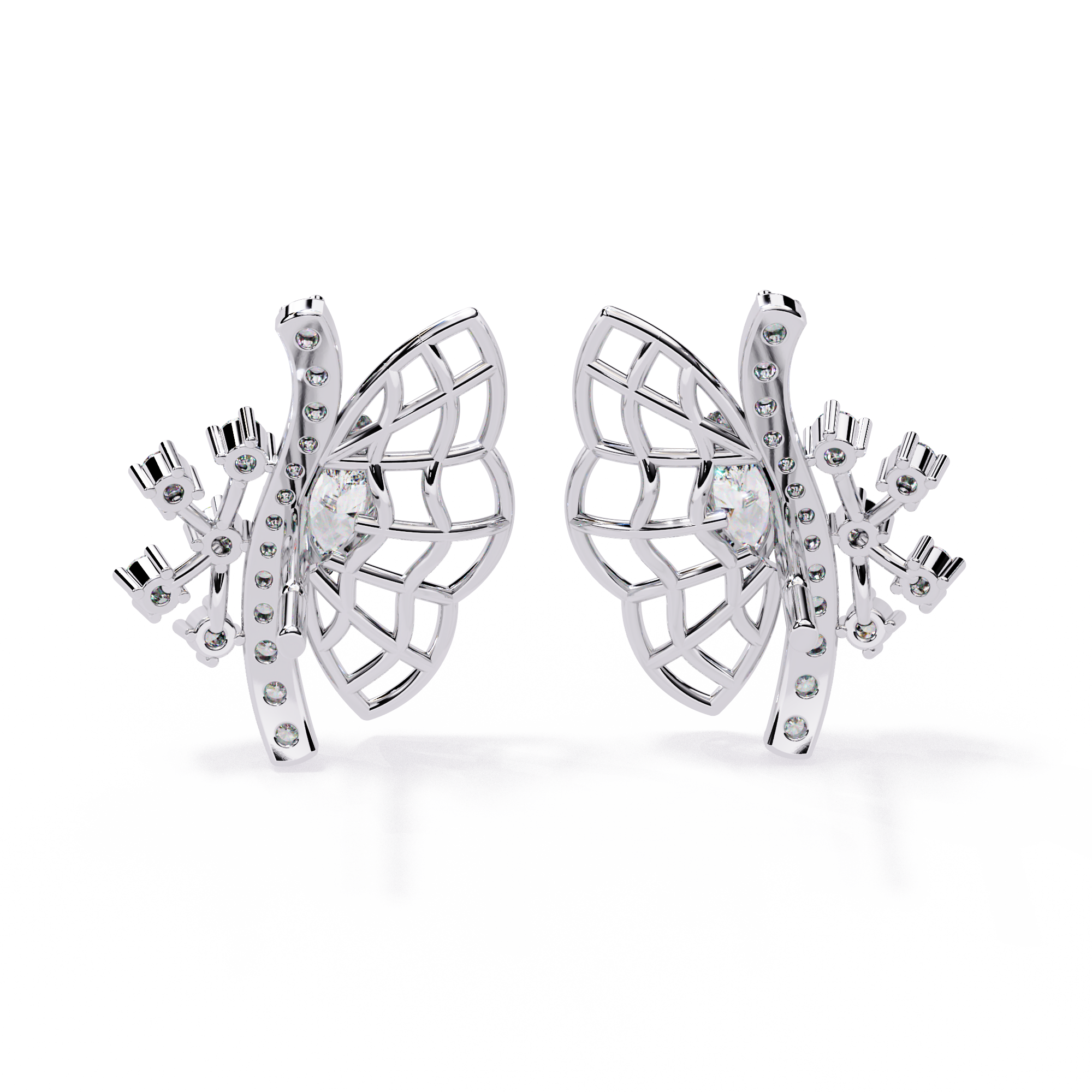 Flying Wings Diamond Stud Earrings