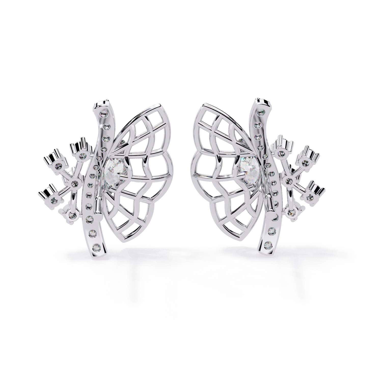 Flying Wings Diamond Stud Earrings