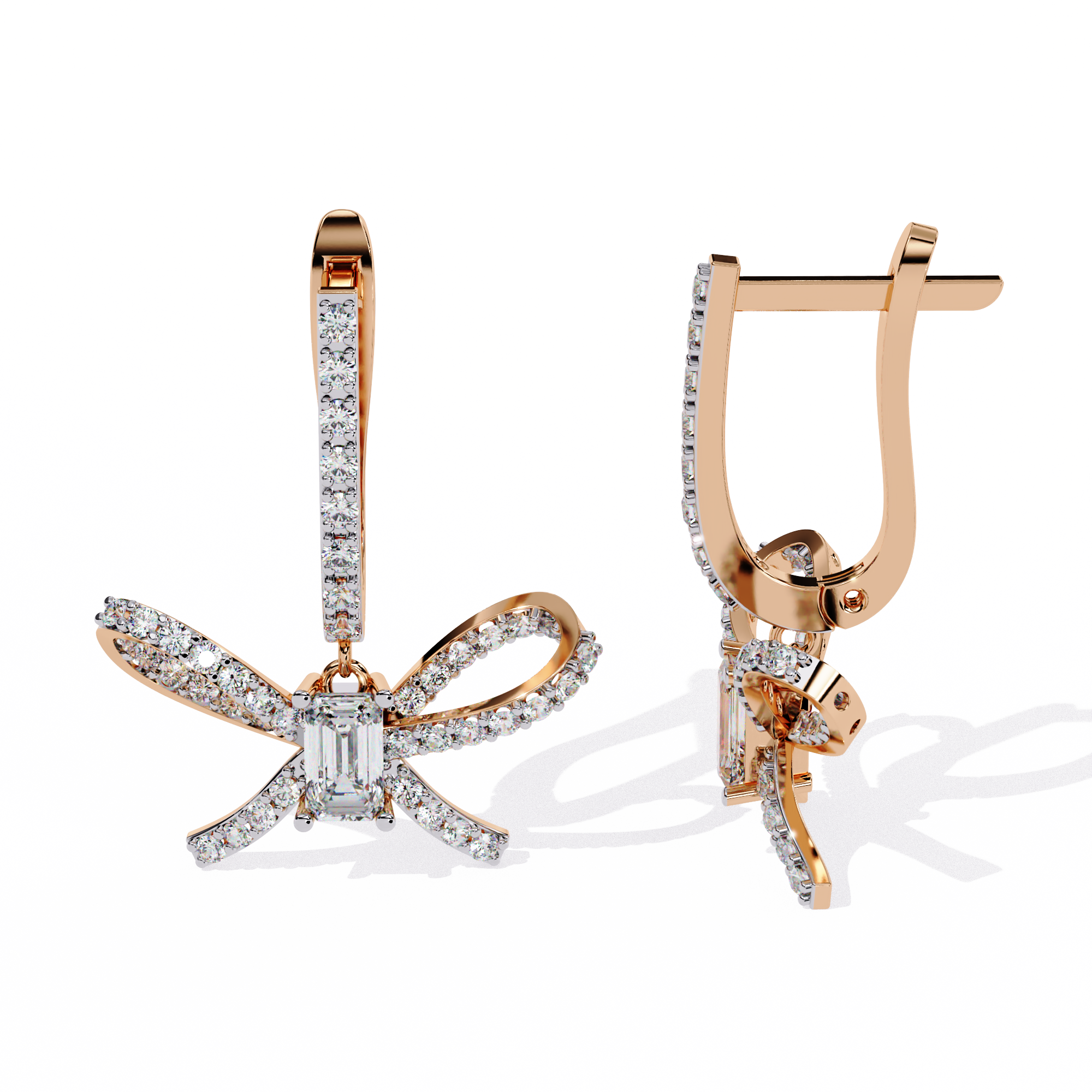 Tiny Bow Stud Earrings | Bow-inspired Lab-grown Diamond