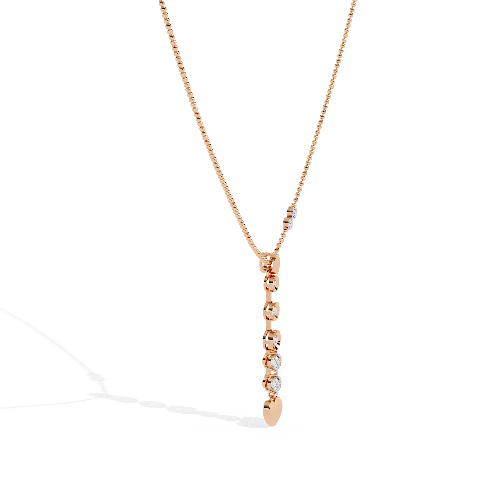 Round Diamond Drop Pendant