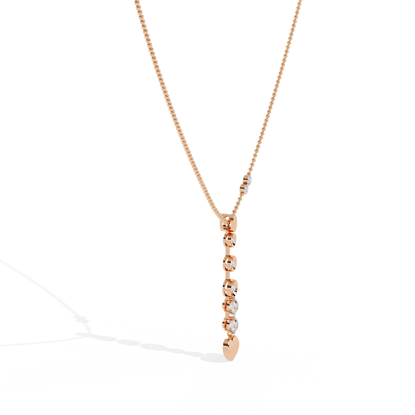 Round Diamond Drop Pendant