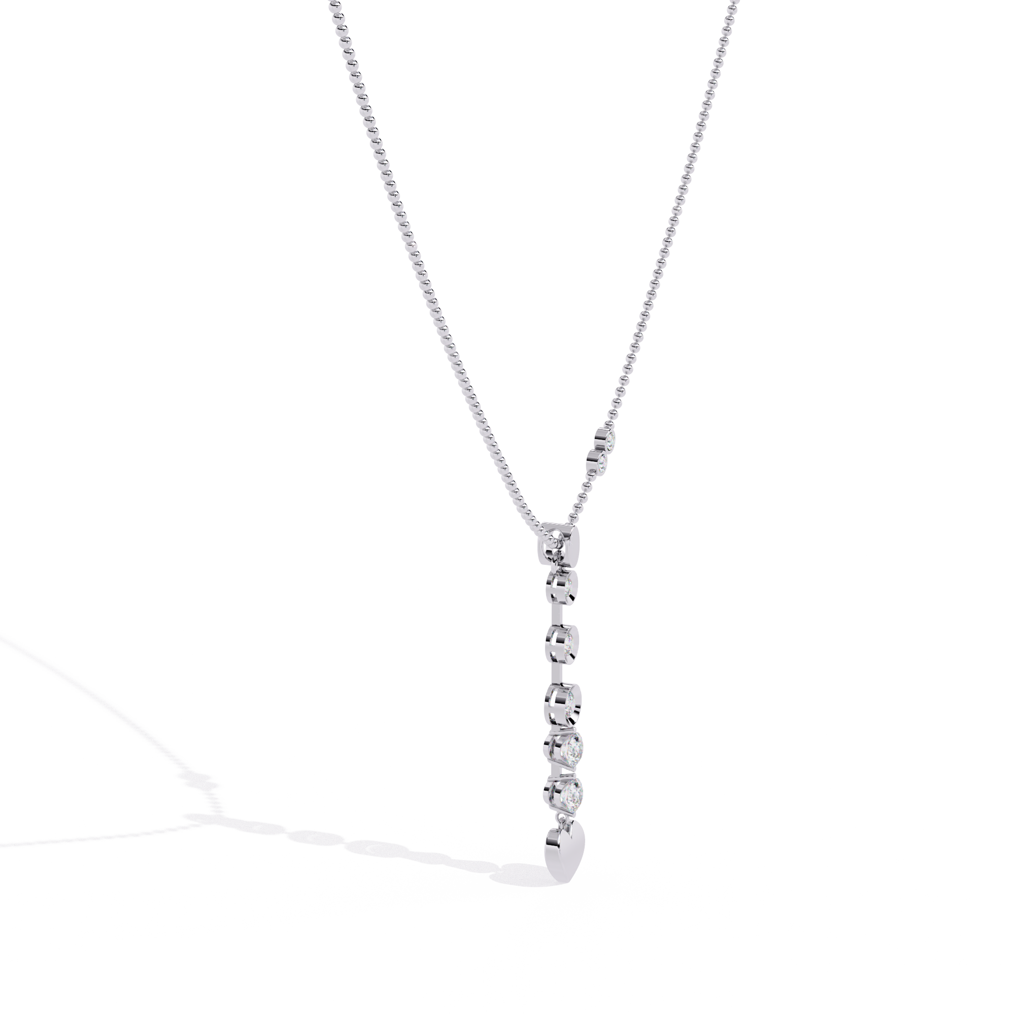 Round Diamond Drop Pendant