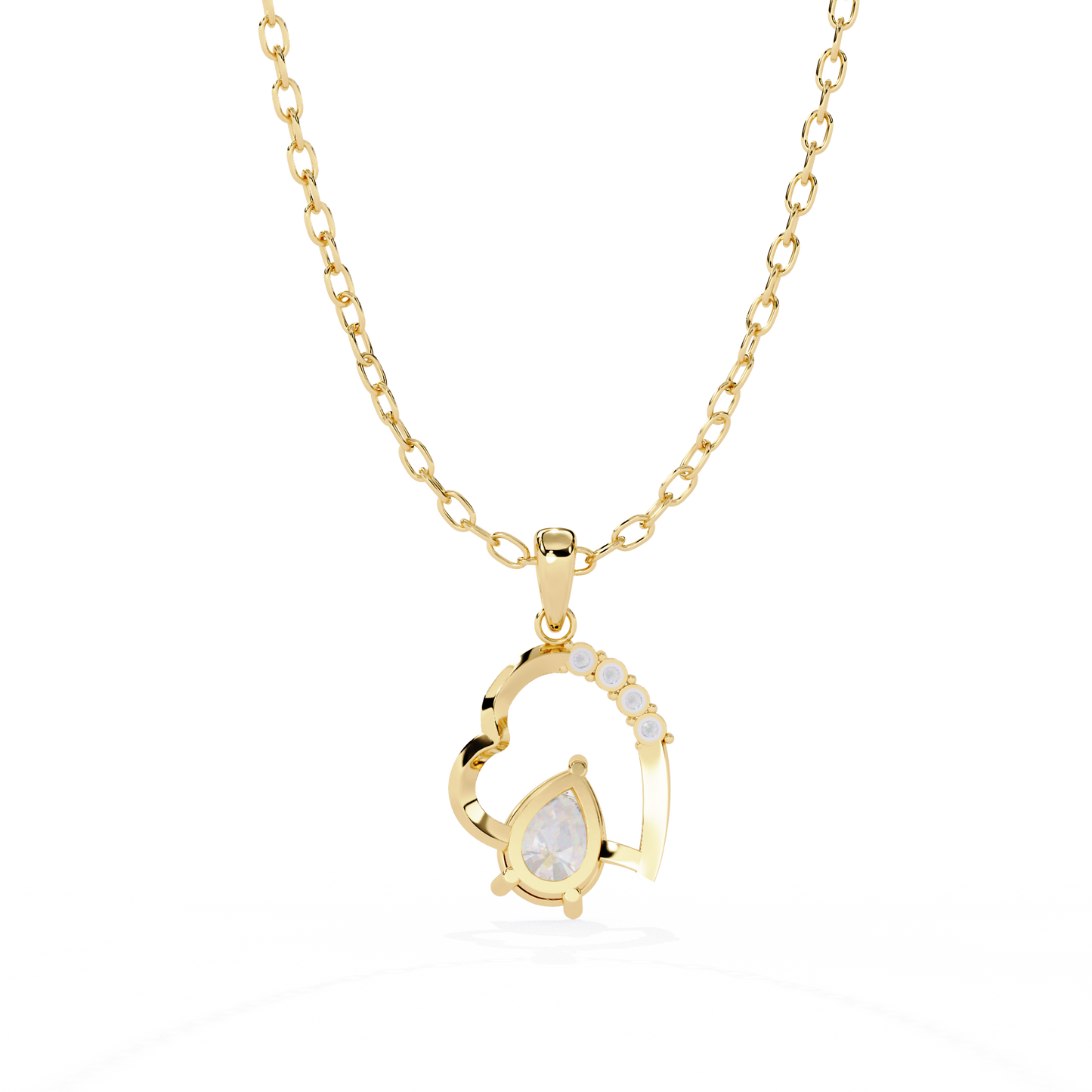 Pear Shape Lab Grown Diamond Heart Pendant