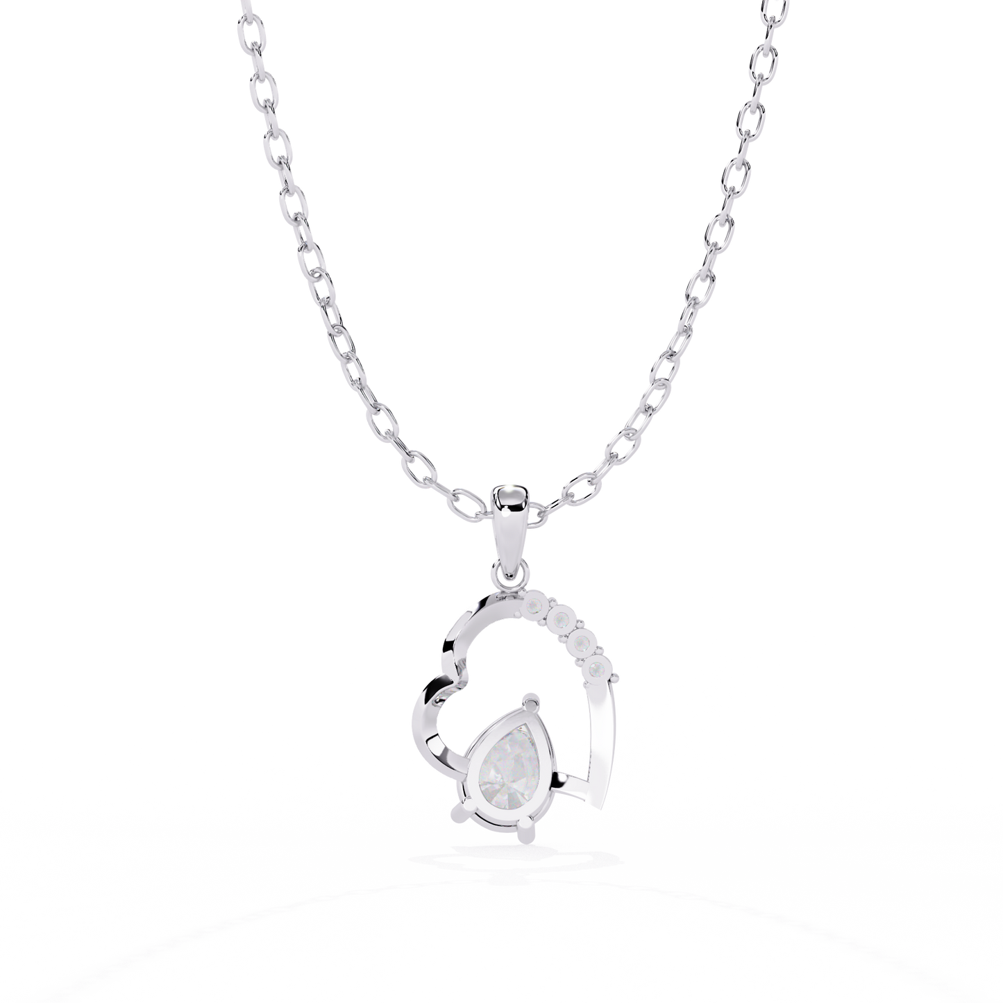 Pear Shape Lab Grown Diamond Heart Pendant
