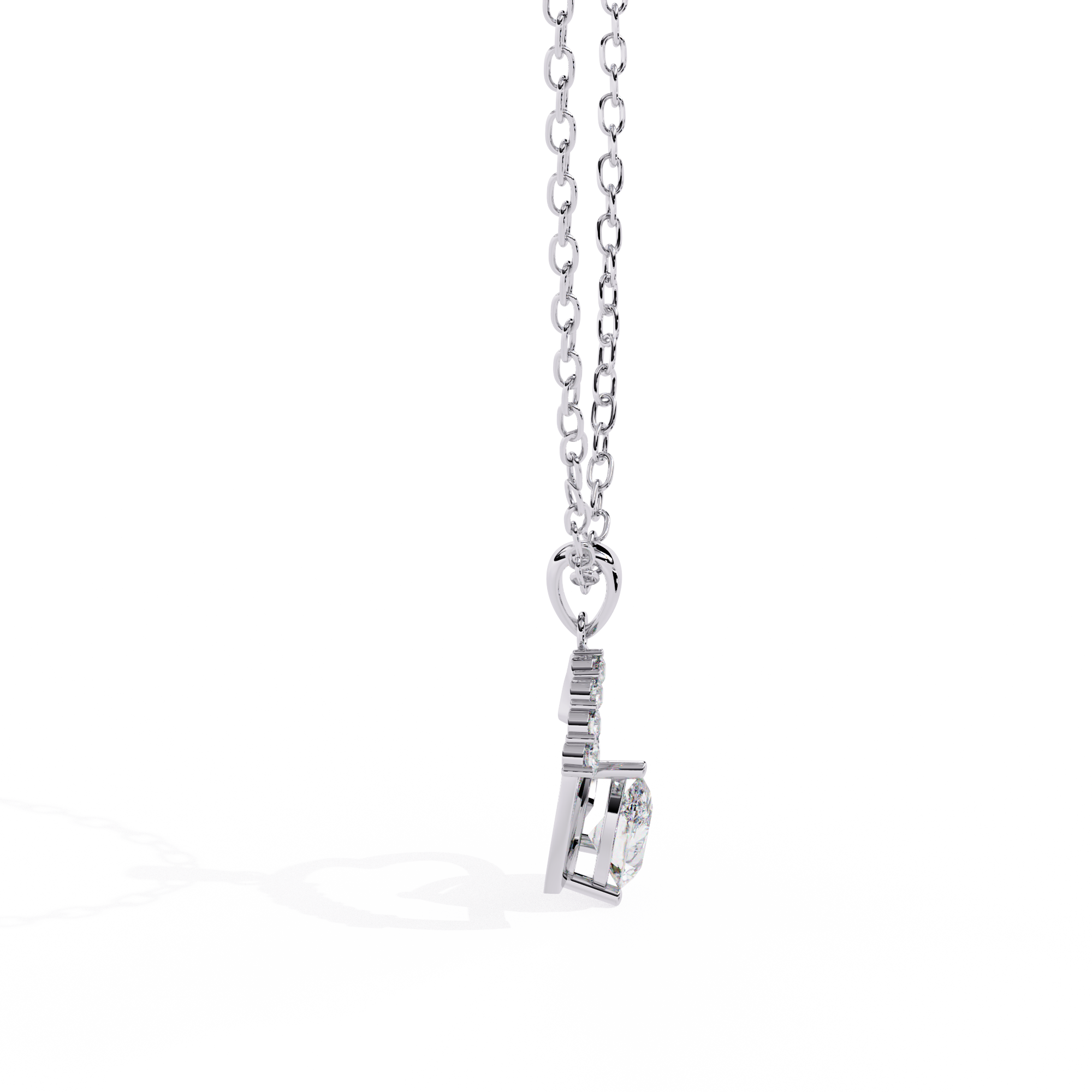 Pear Shape Lab Grown Diamond Heart Pendant