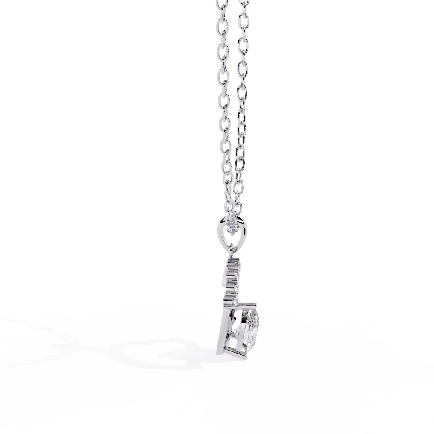 Pear Shape Lab Grown Diamond Heart Pendant