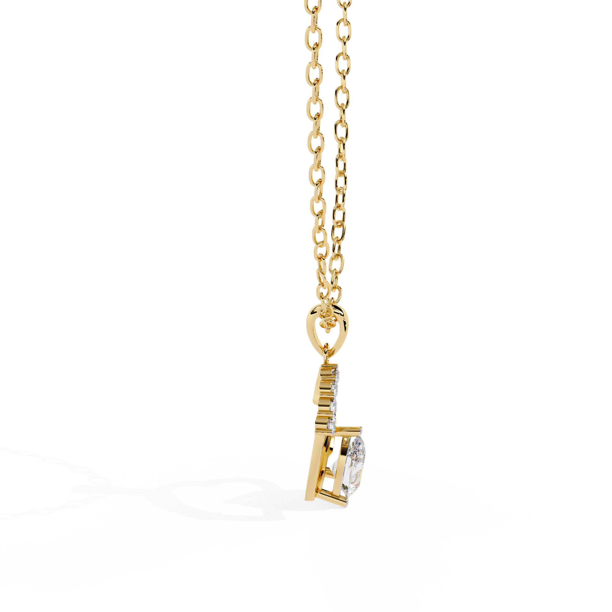 Pear Shape Lab Grown Diamond Heart Pendant