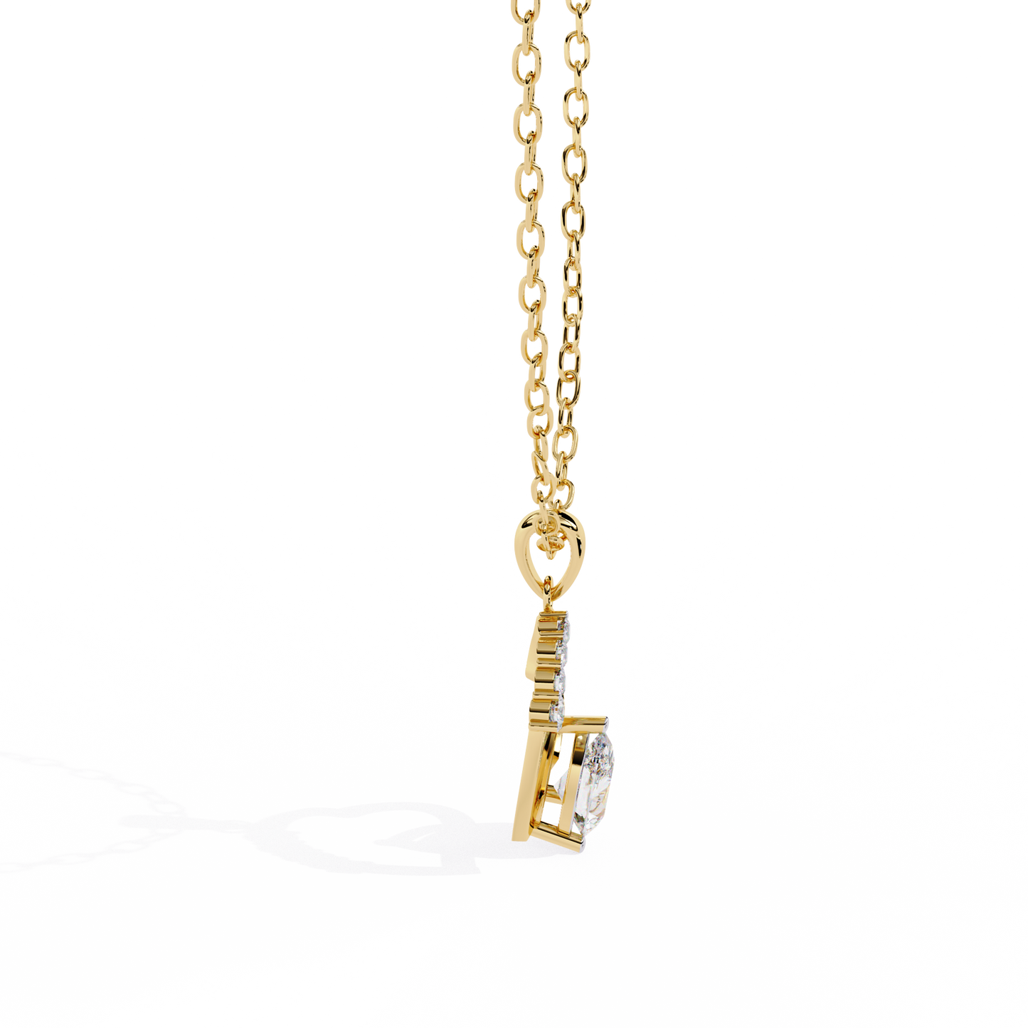 Pear Shape Lab Grown Diamond Heart Pendant