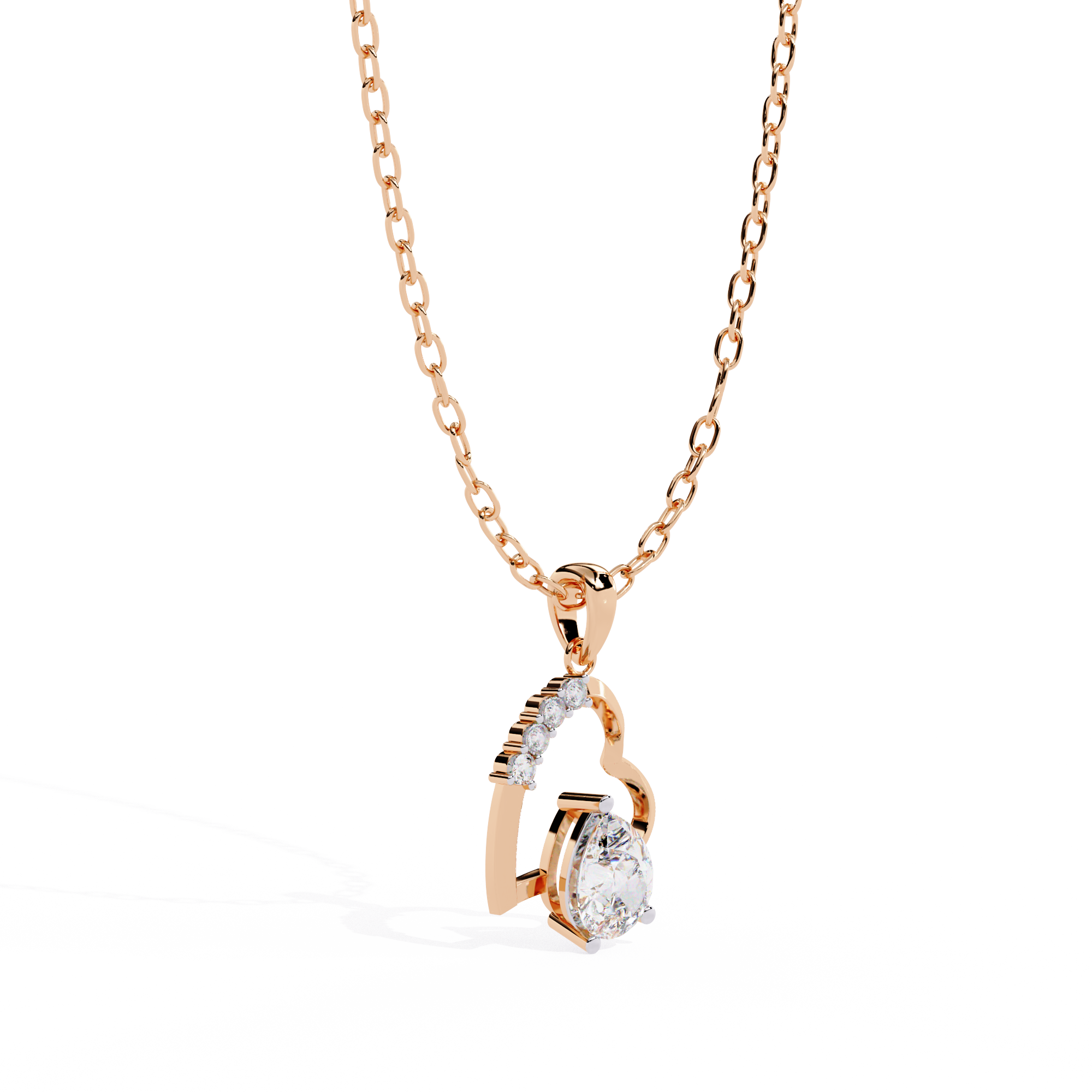 Pear Shape Lab Grown Diamond Heart Pendant