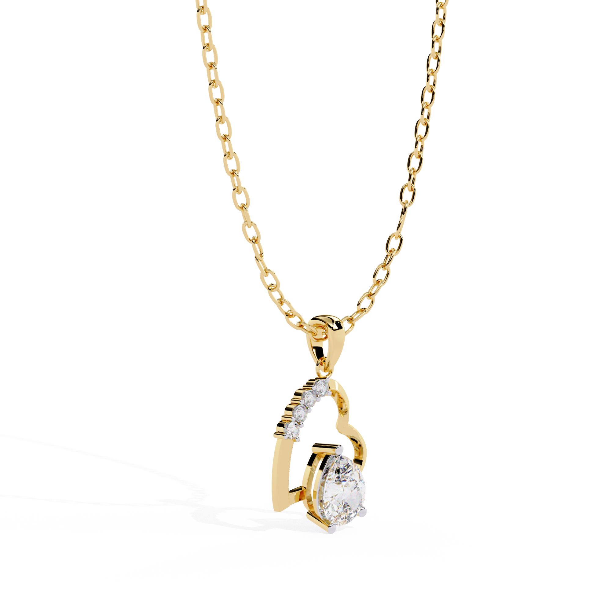 Pear Shape Lab Grown Diamond Heart Pendant
