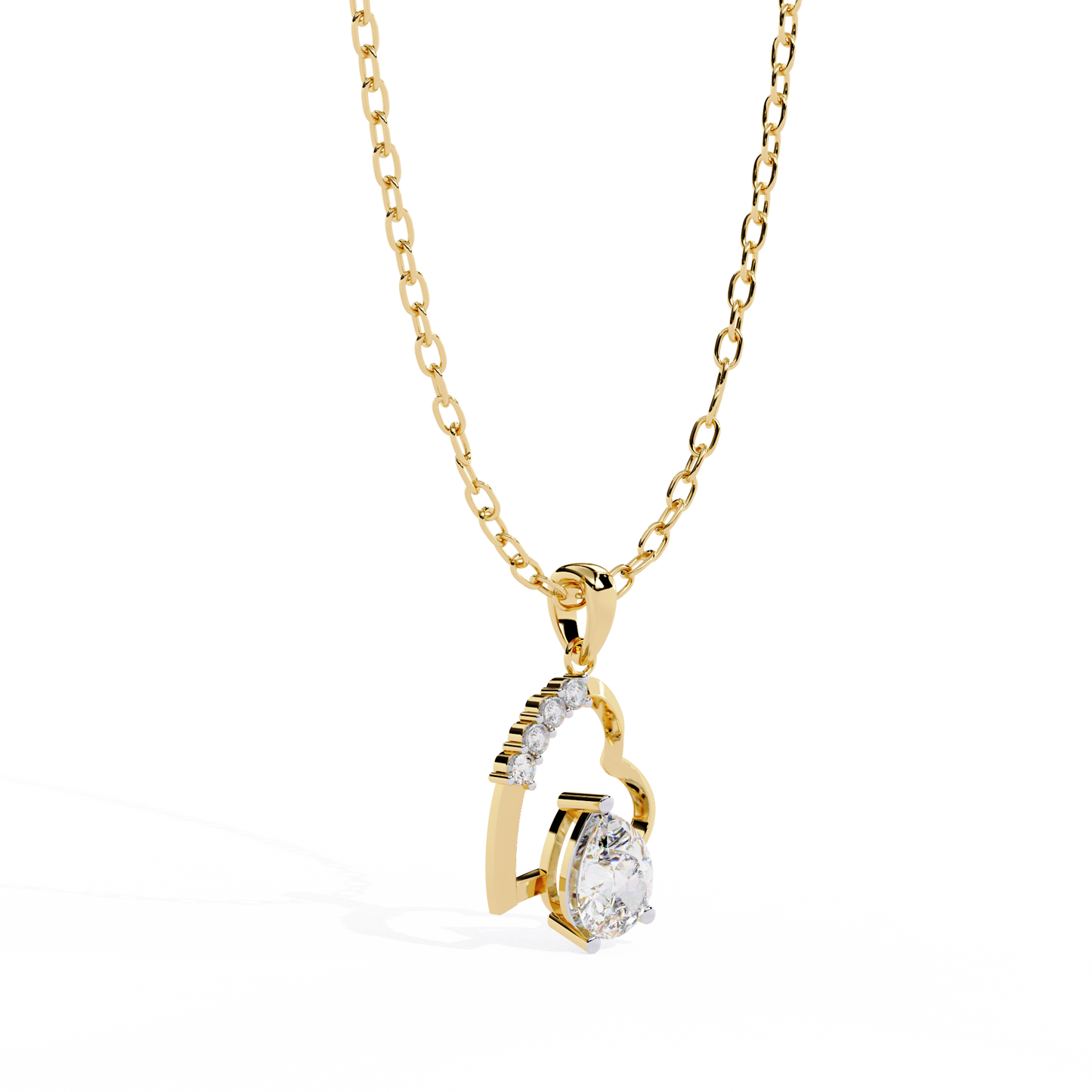 Pear Shape Lab Grown Diamond Heart Pendant