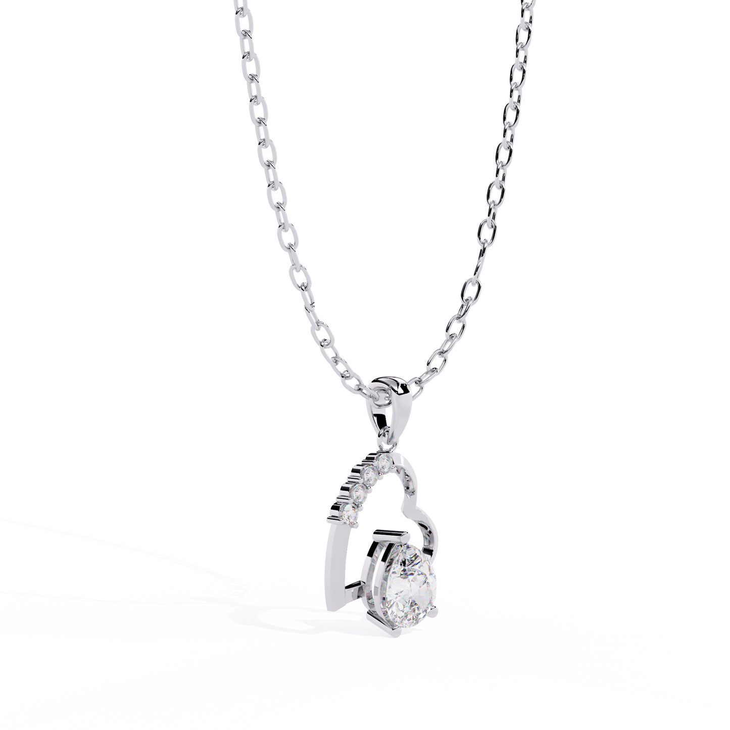 Pear Shape Lab Grown Diamond Heart Pendant