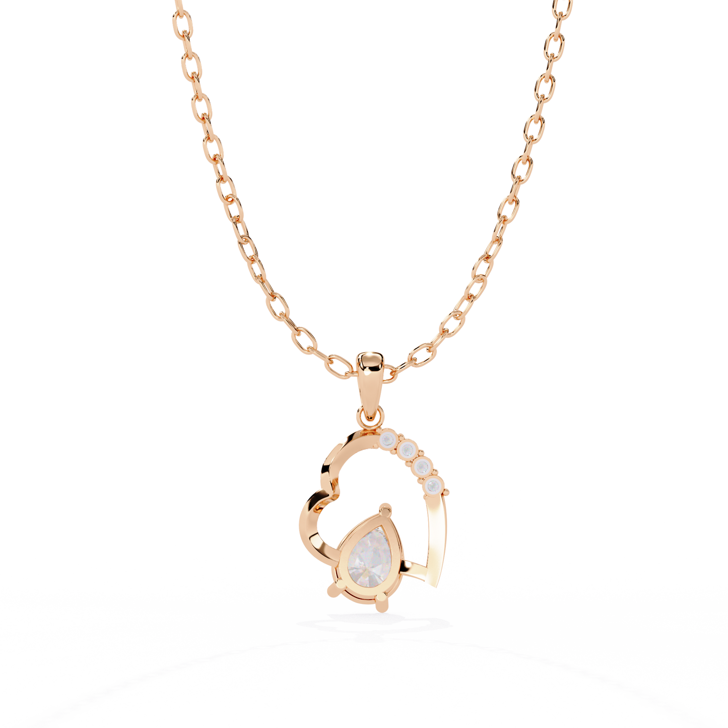 Pear Shape Lab Grown Diamond Heart Pendant