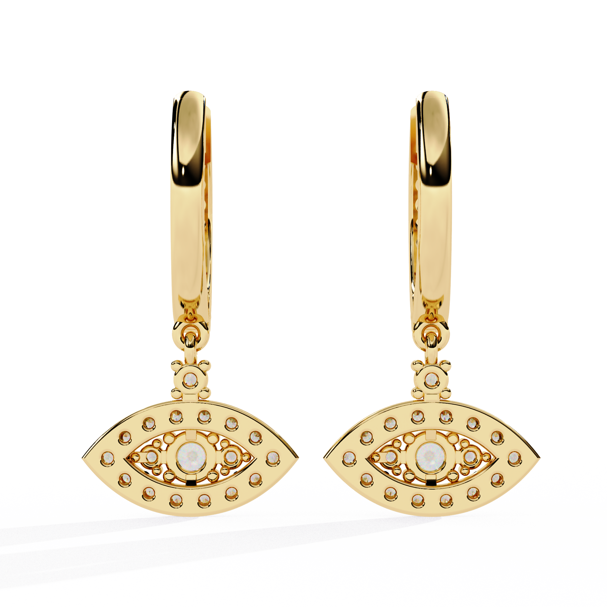 Jacquie Aiche Diamond Ceramic Evil Eye Hoop