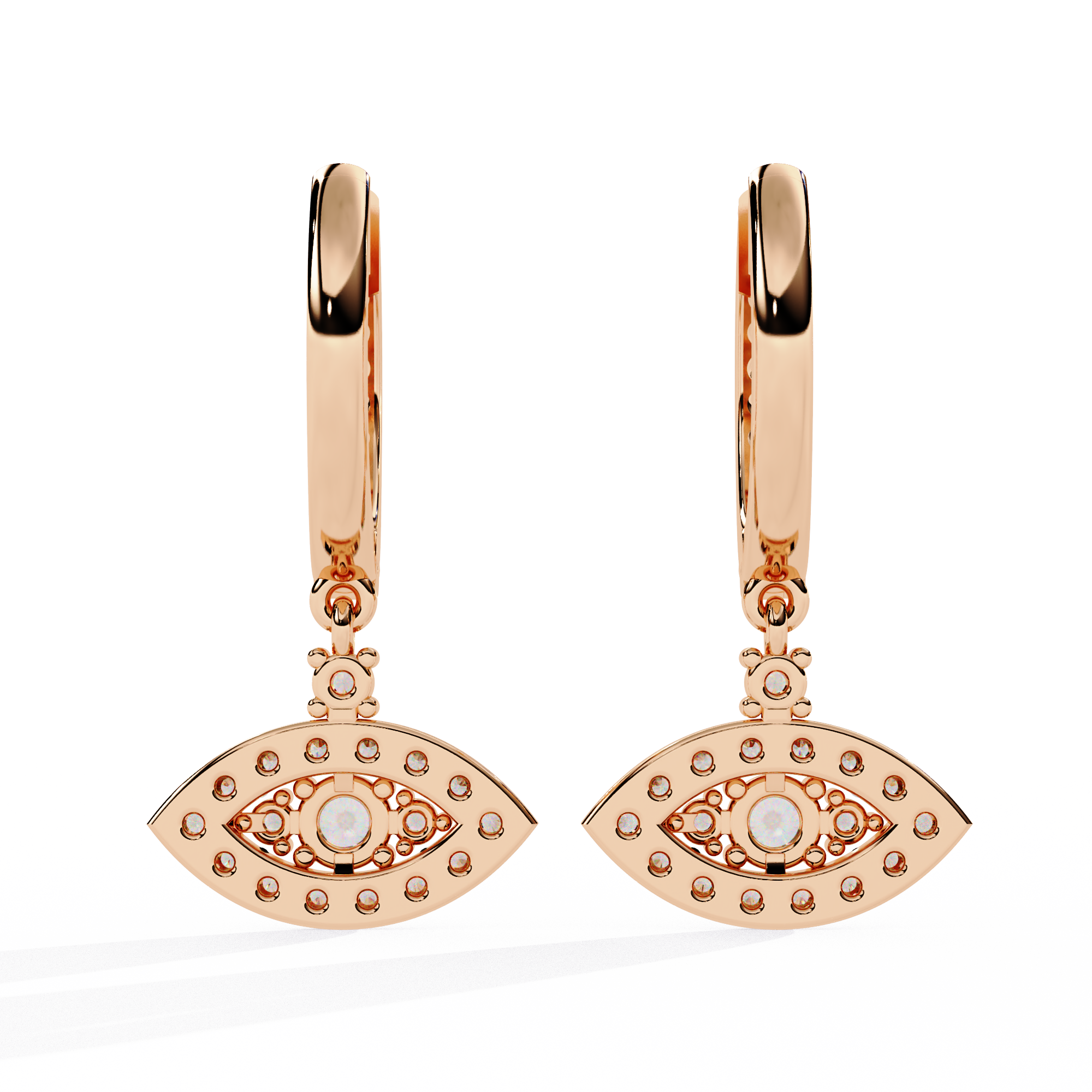 Jacquie Aiche Diamond Ceramic Evil Eye Hoop