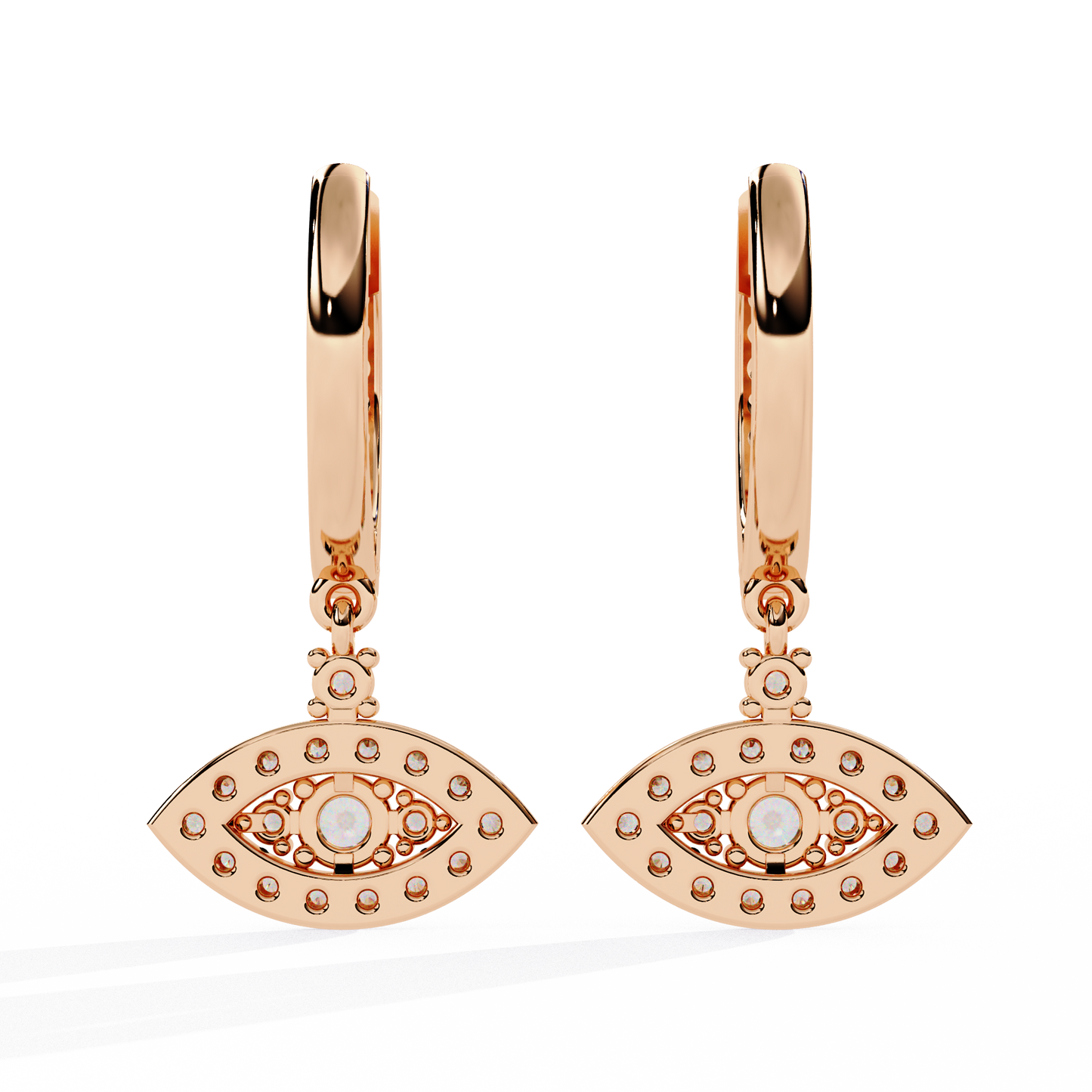 Jacquie Aiche Diamond Ceramic Evil Eye Hoop