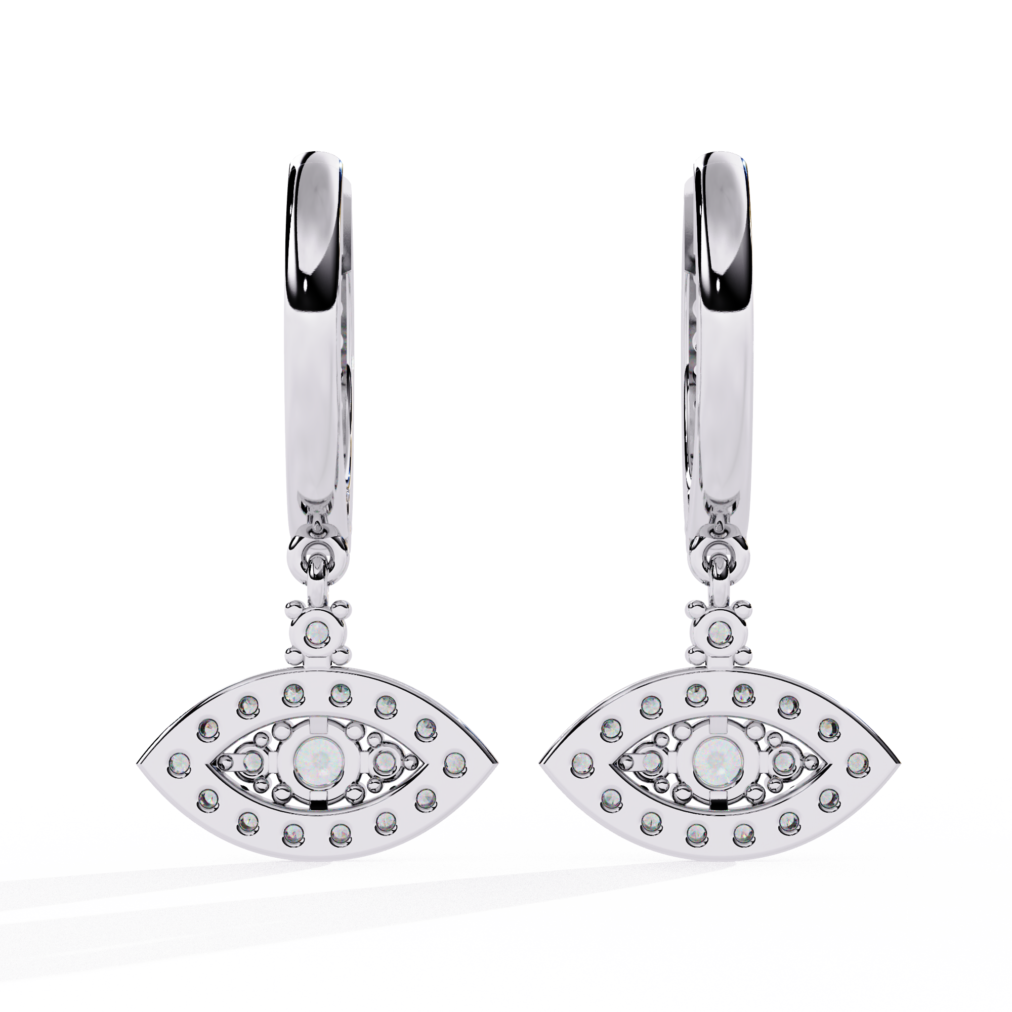 Jacquie Aiche Diamond Ceramic Evil Eye Hoop