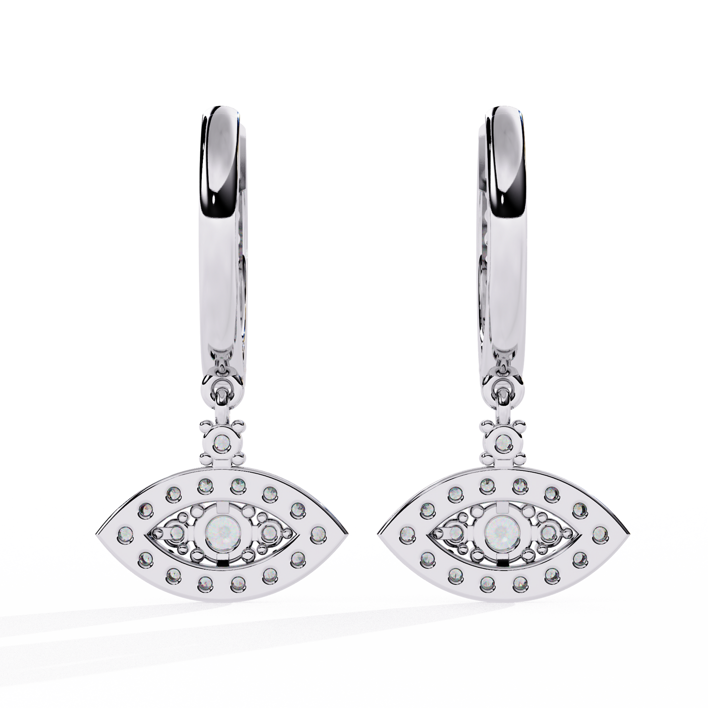Jacquie Aiche Diamond Ceramic Evil Eye Hoop