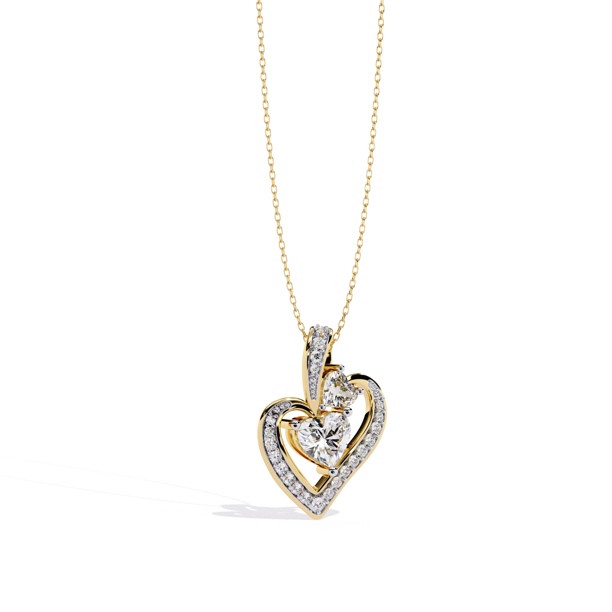 Celeste Dangling Heart Diamond Pendant