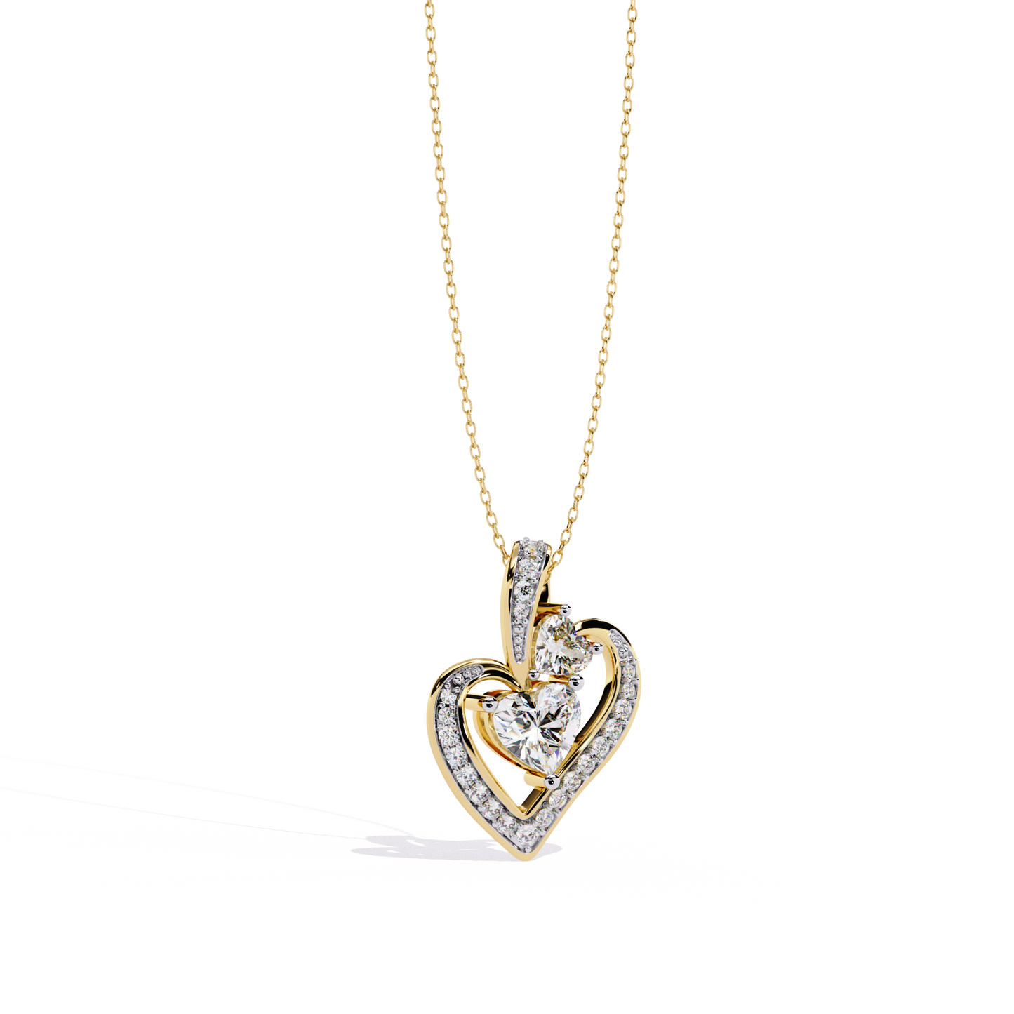 Celeste Dangling Heart Diamond Pendant
