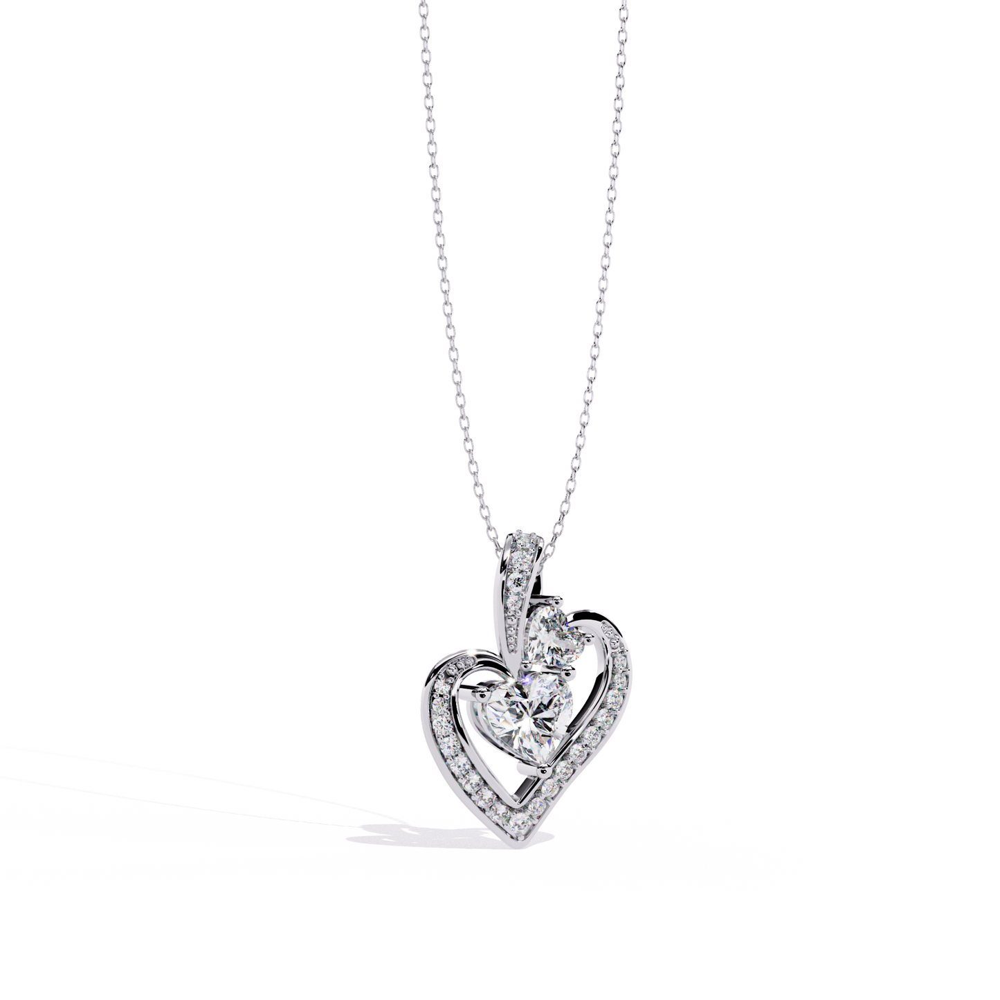 Celeste Dangling Heart Diamond Pendant