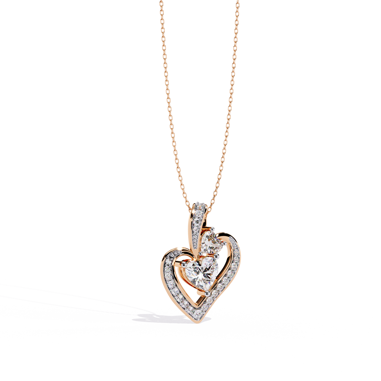 Celeste Dangling Heart Diamond Pendant