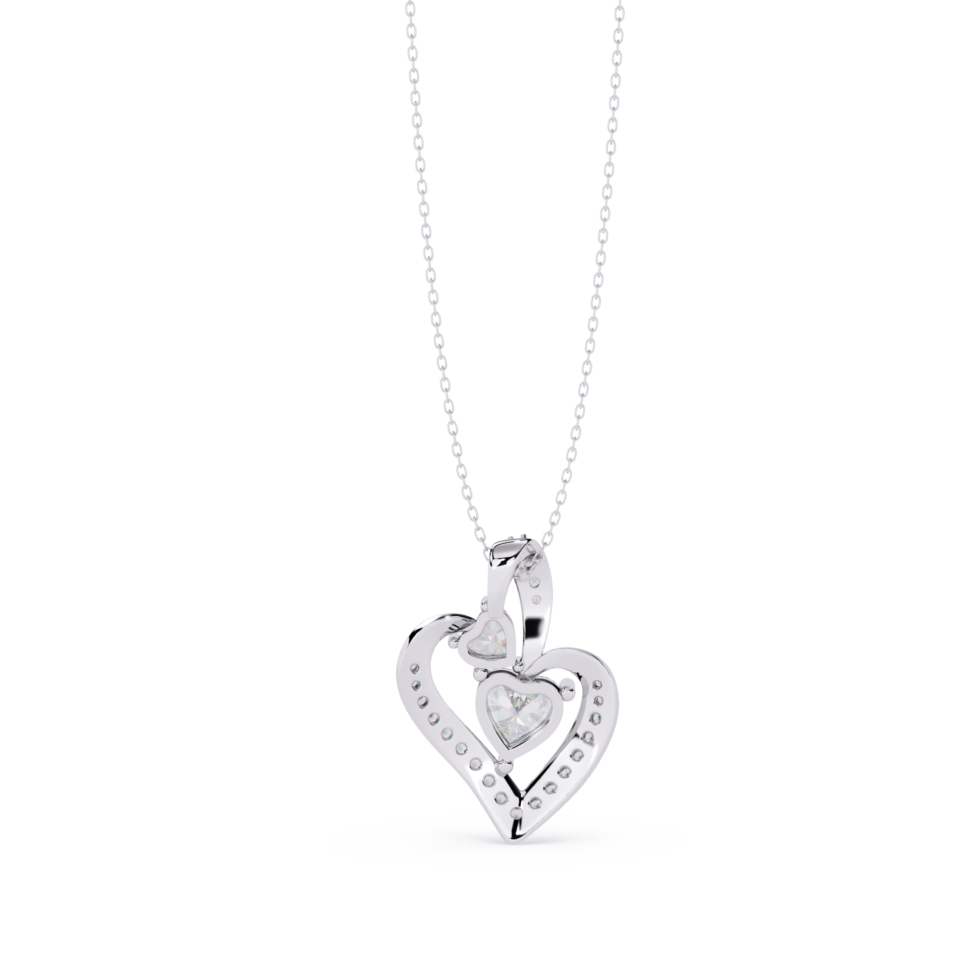 Celeste Dangling Heart Diamond Pendant