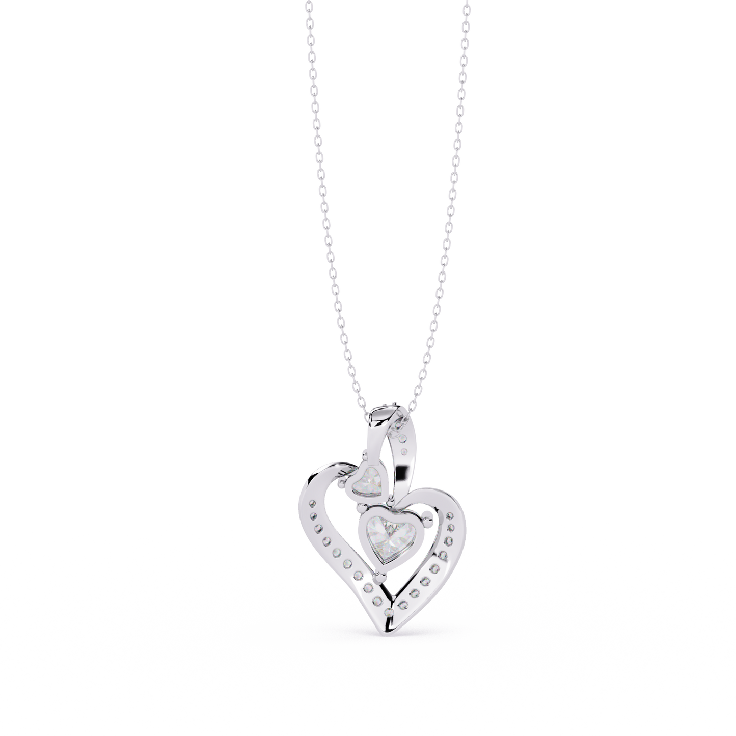 Celeste Dangling Heart Diamond Pendant