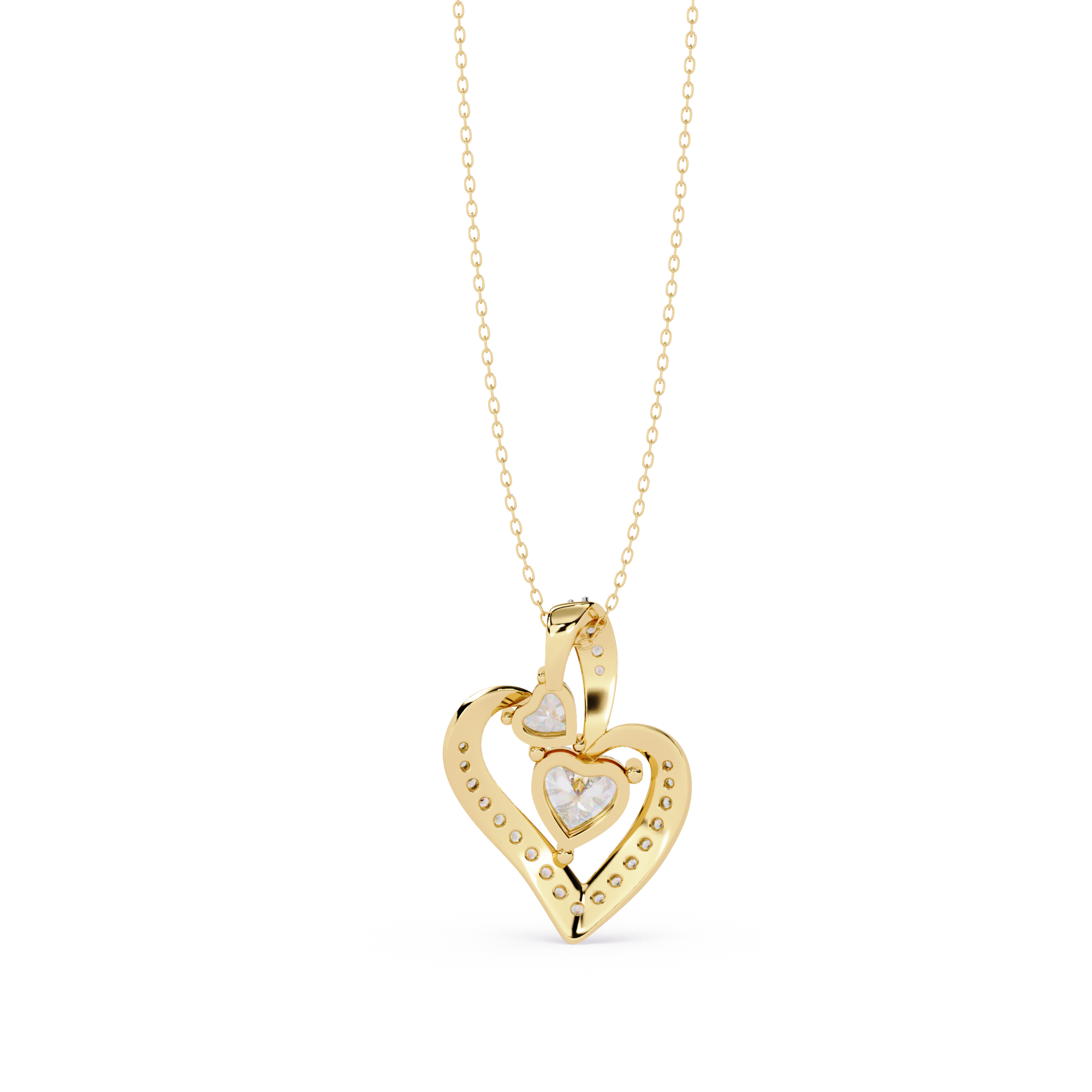 Celeste Dangling Heart Diamond Pendant