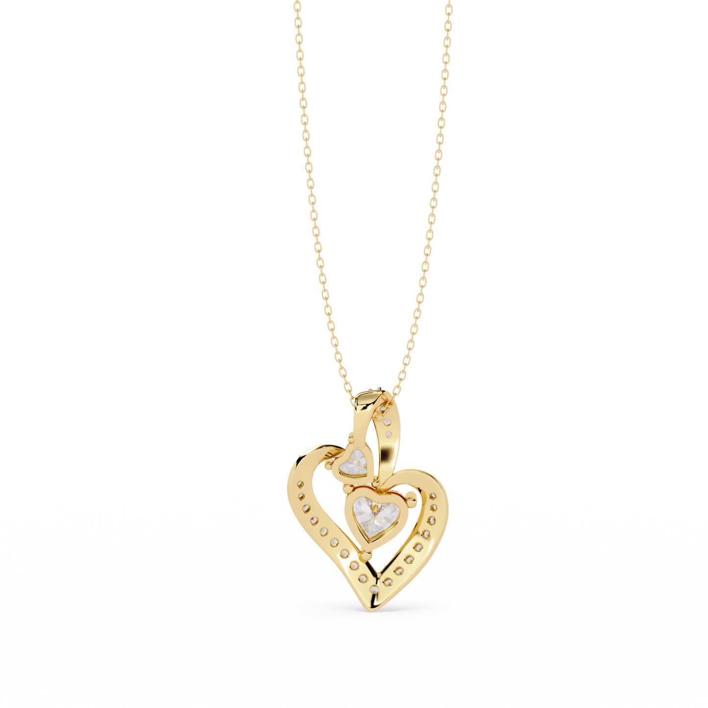 Celeste Dangling Heart Diamond Pendant