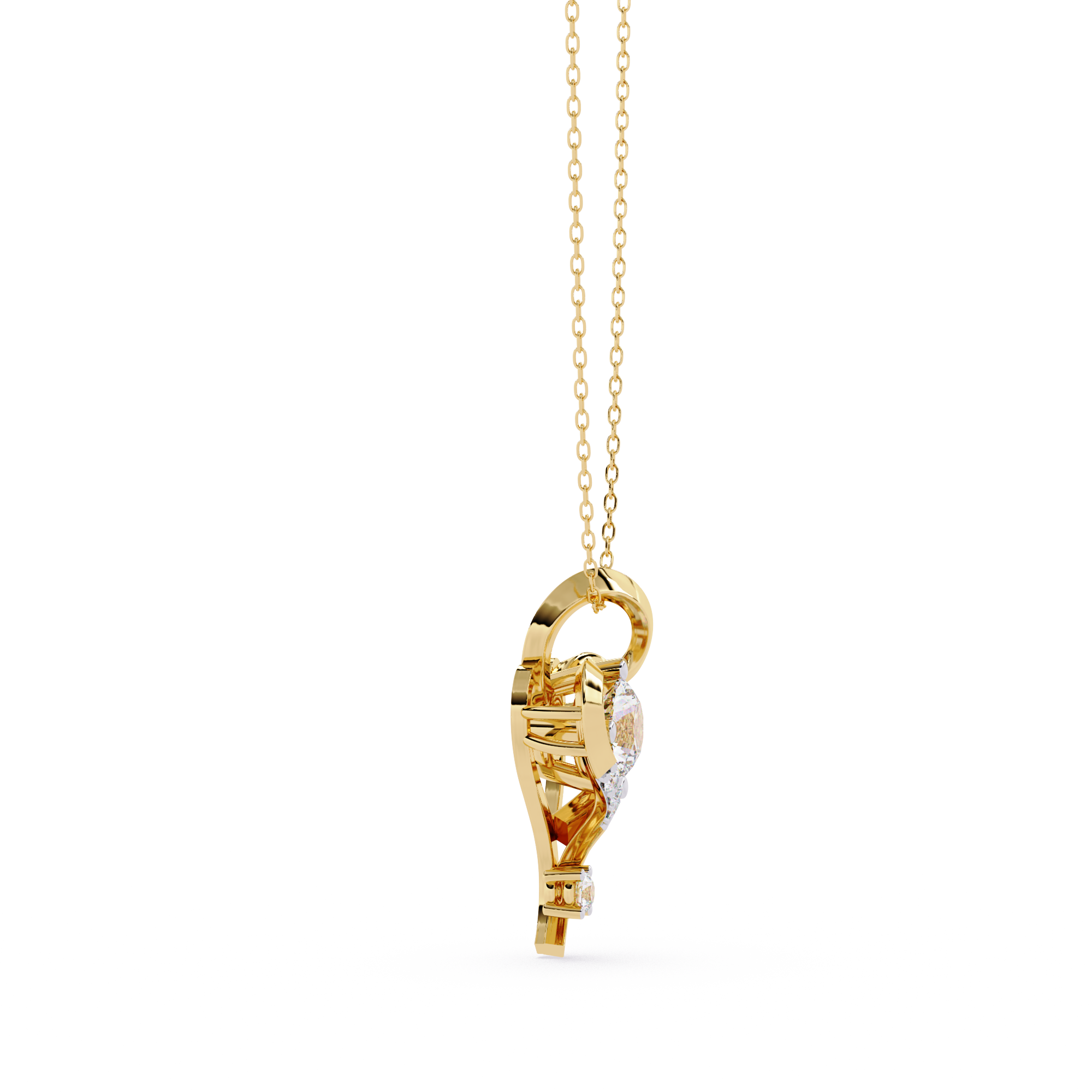 Butterfly Roundy Lab Grown Diamond Pendant