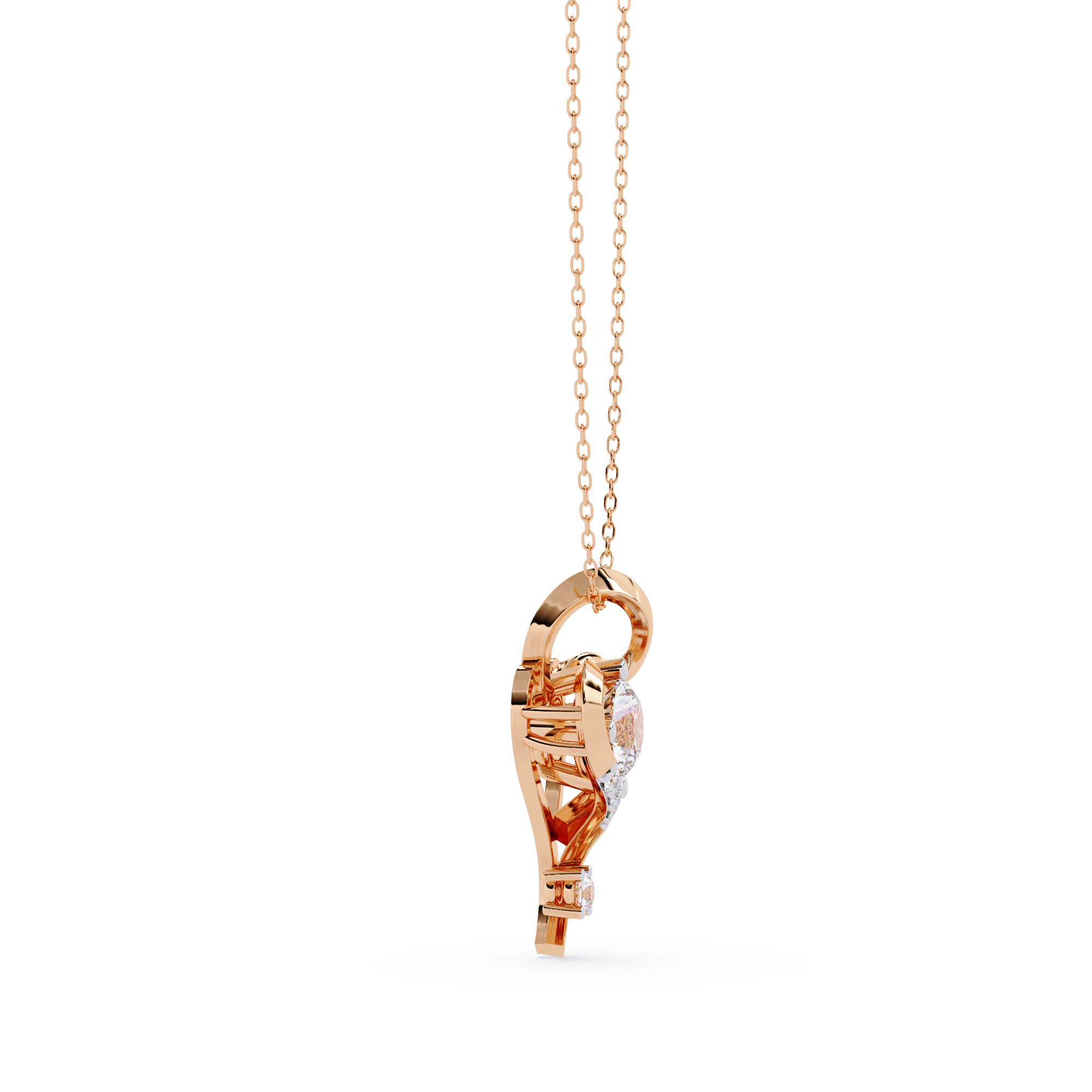 Butterfly Roundy Lab Grown Diamond Pendant