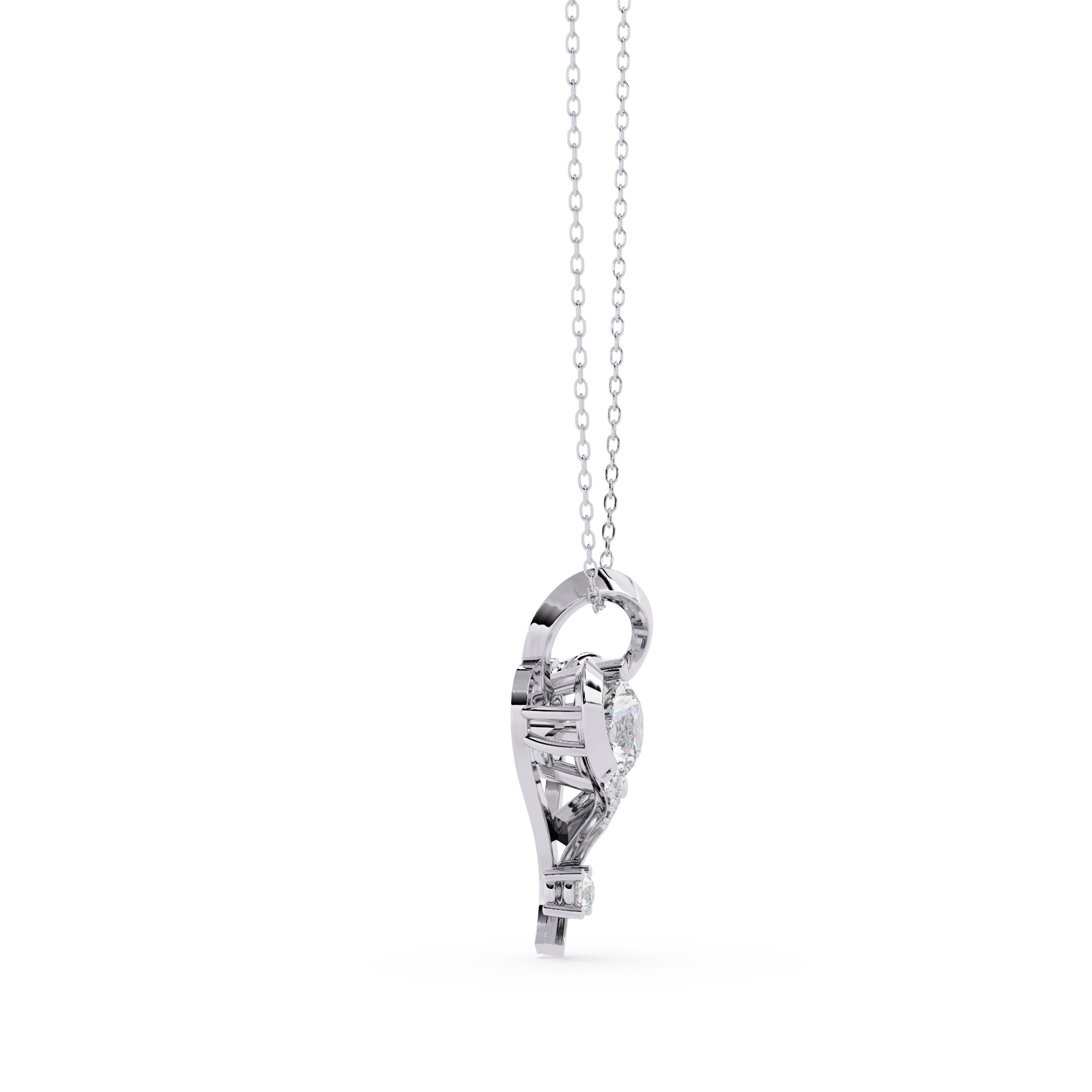 Butterfly Roundy Lab Grown Diamond Pendant