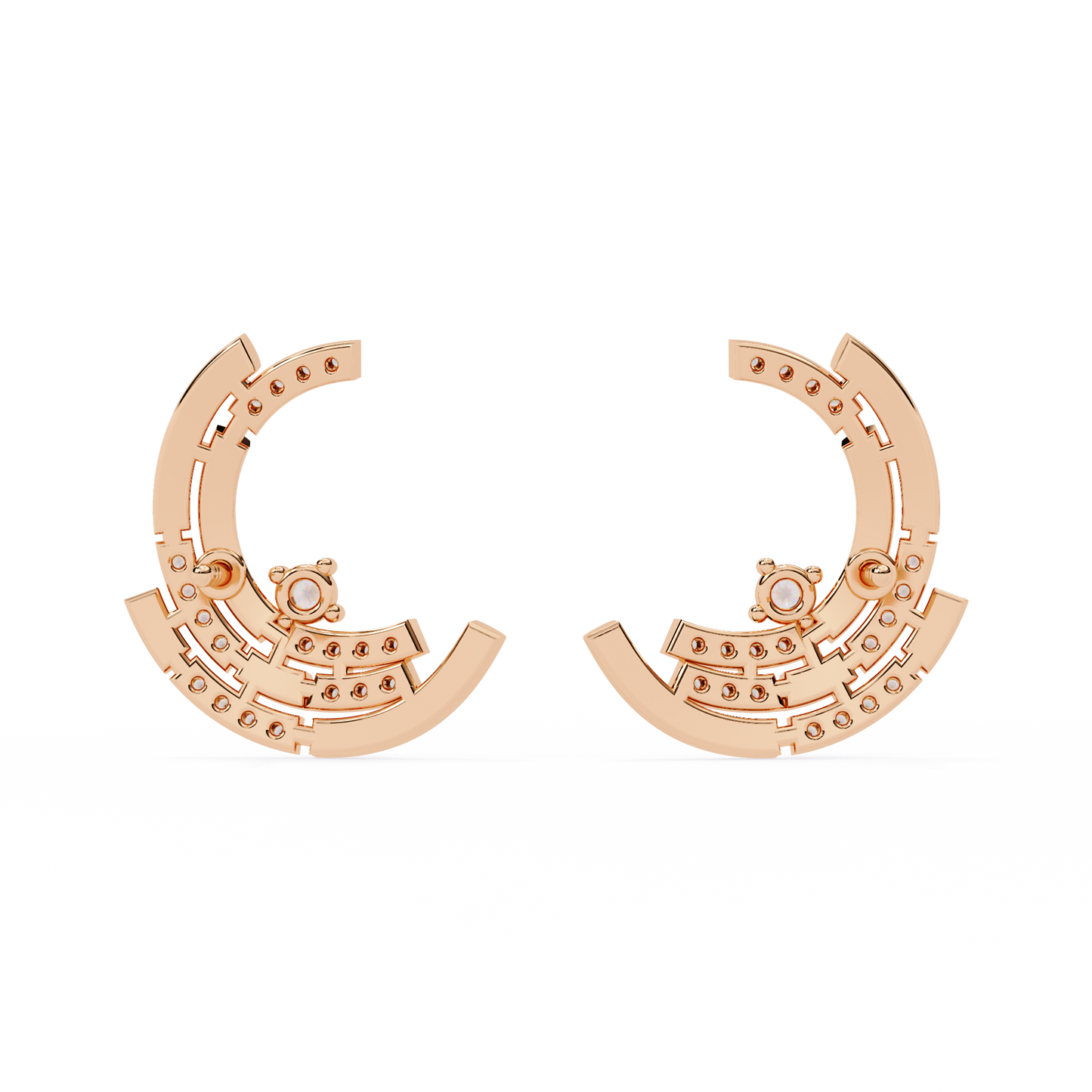 Geometric Diamond Hoop Earrings – Modern Art Deco